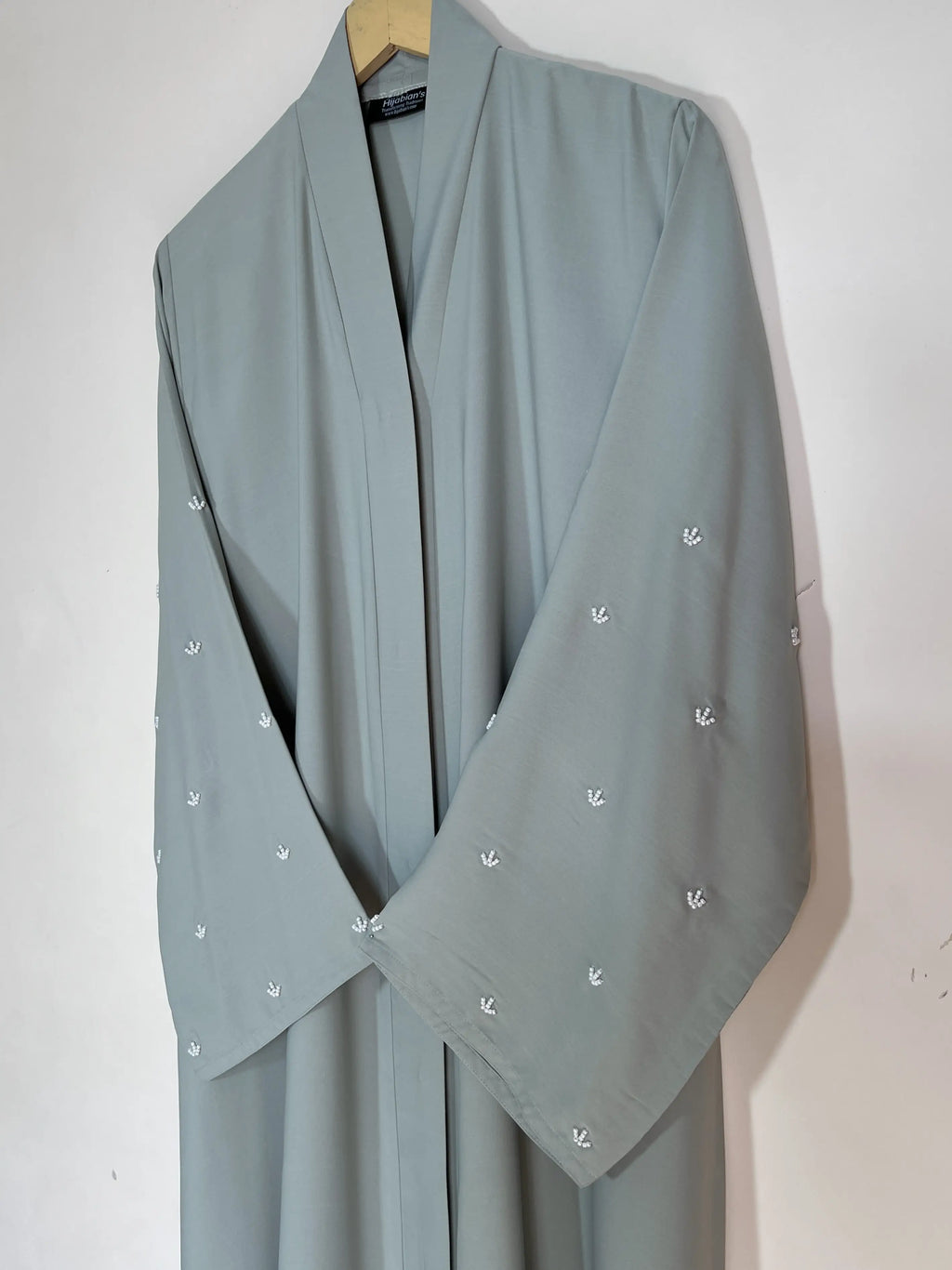 Pistachio - Miral Beads Work Abaya HJ1552