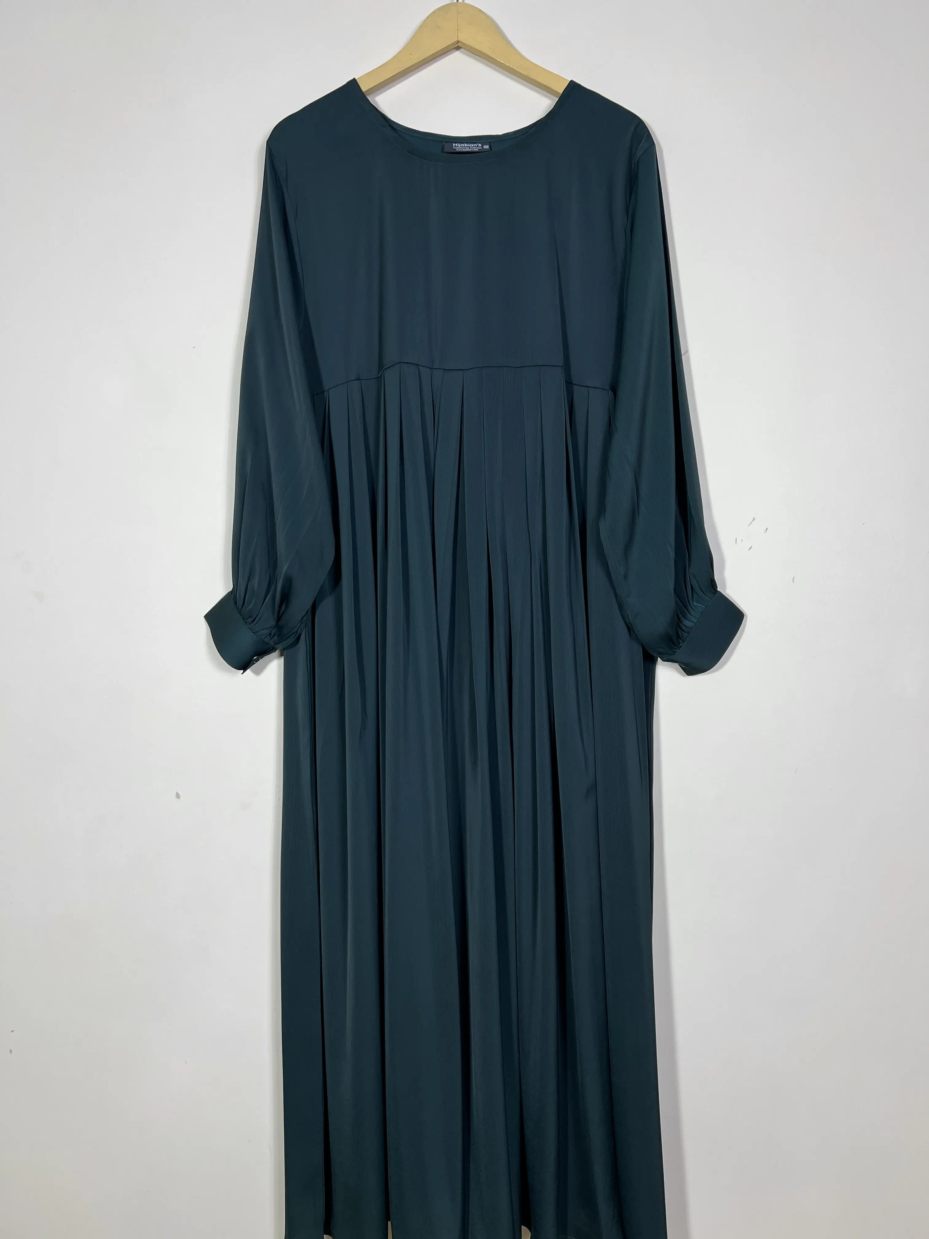 Bottle Green - Pleated Abaya HJ1508