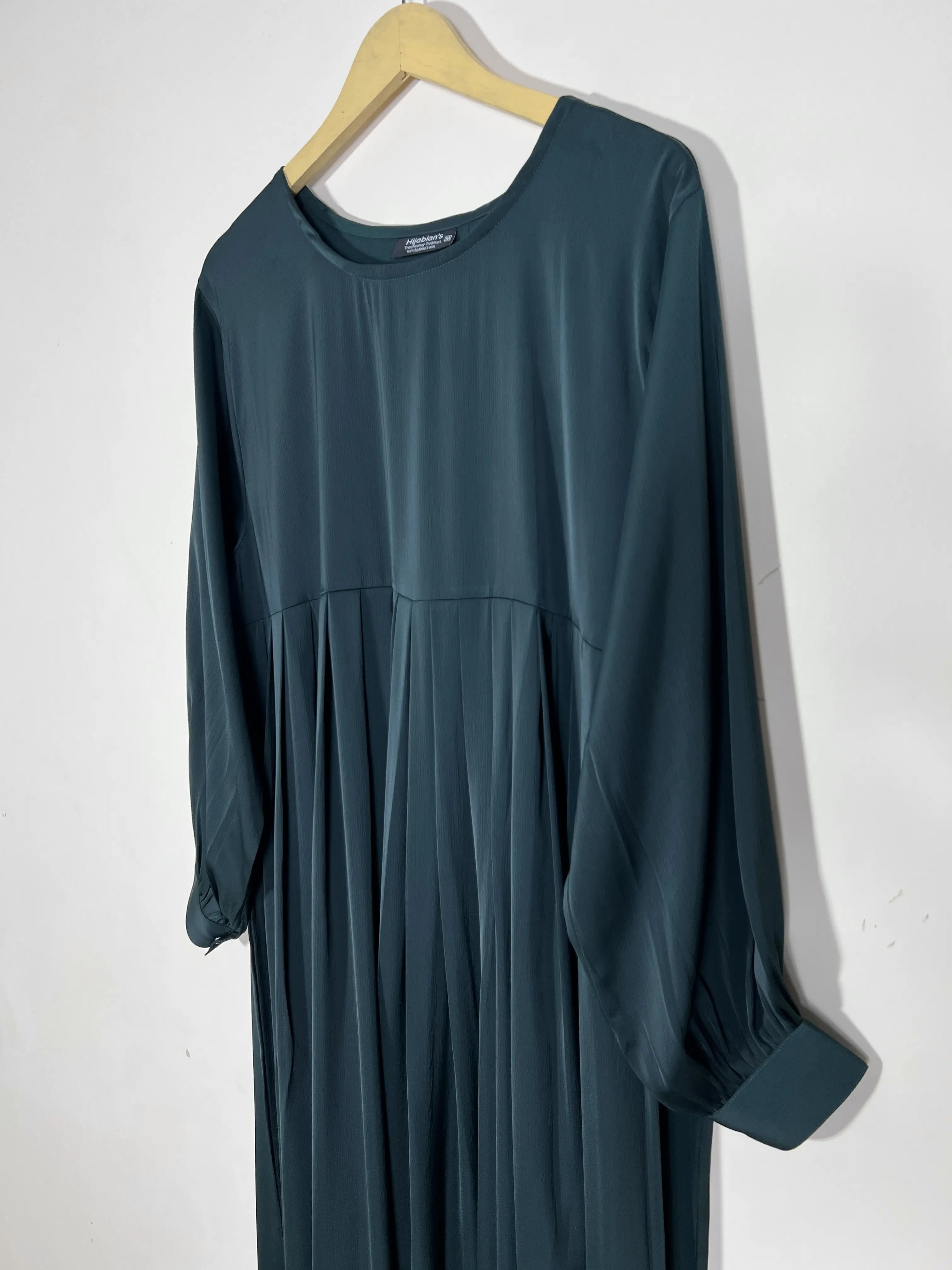 Bottle Green - Pleated Abaya HJ1508 Secondary image