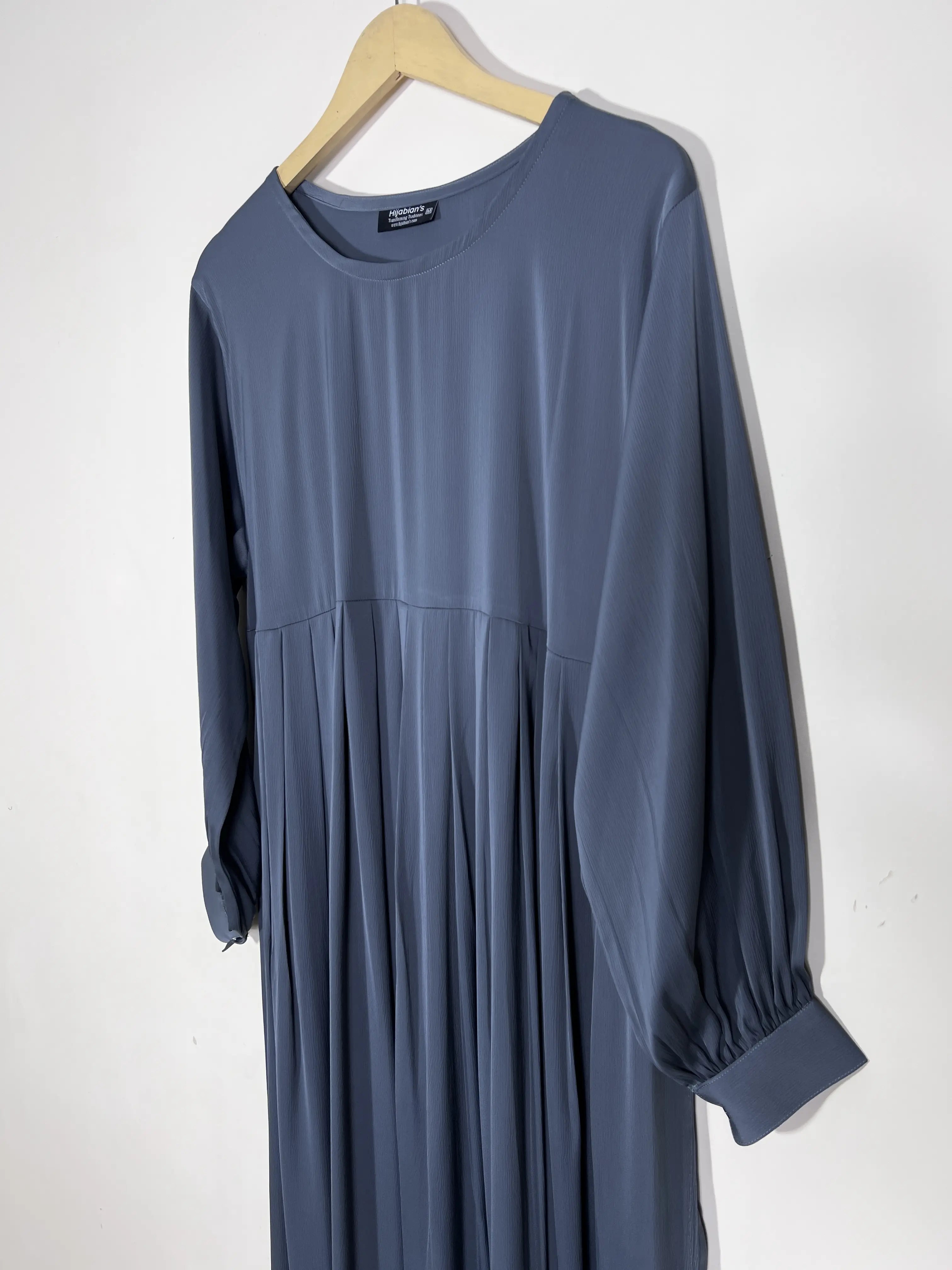 Slate Grey - Pleated Abaya HJ1510
