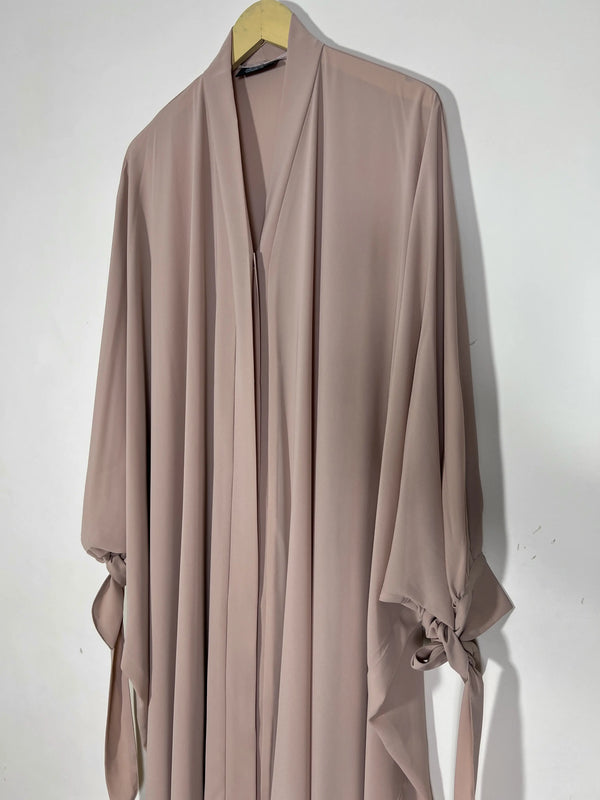 Rose Nude - Bows of Serenity Abaya HJ1516