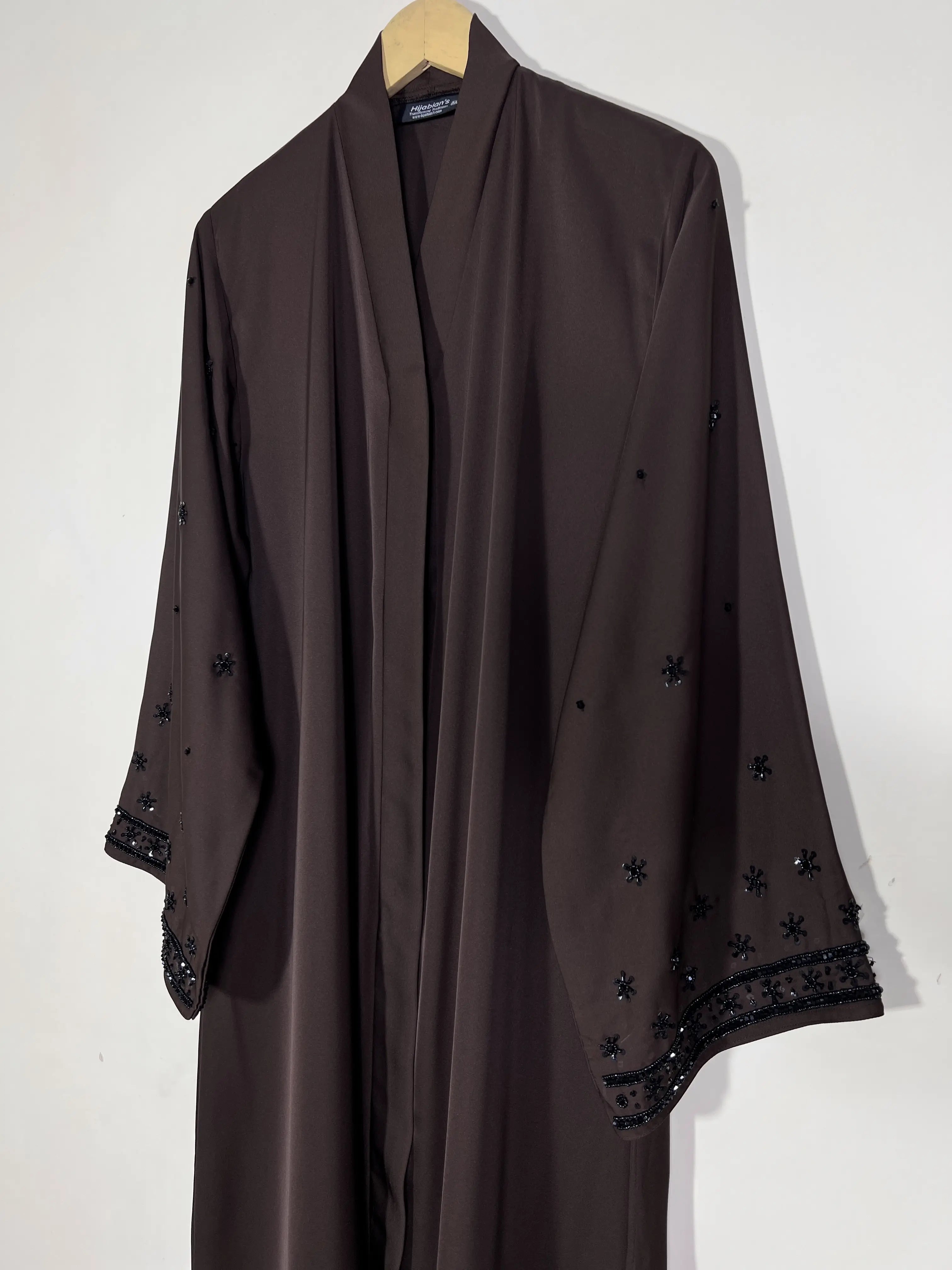 Deep Brown - Crown of Elegance Abaya HJ1522 Secondary image
