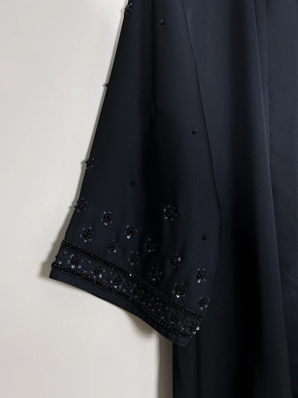 Black - Crown of Elegance Abaya HJ1523