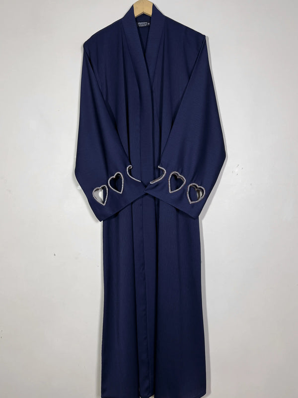 Blue - Charmed Hearts Handwork Abaya HJ1520