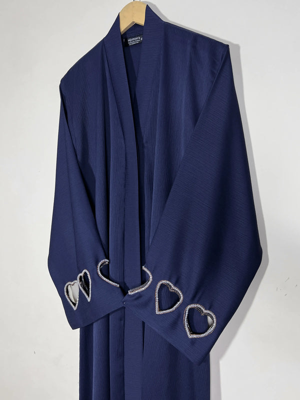 Blue - Charmed Hearts Handwork Abaya HJ1520