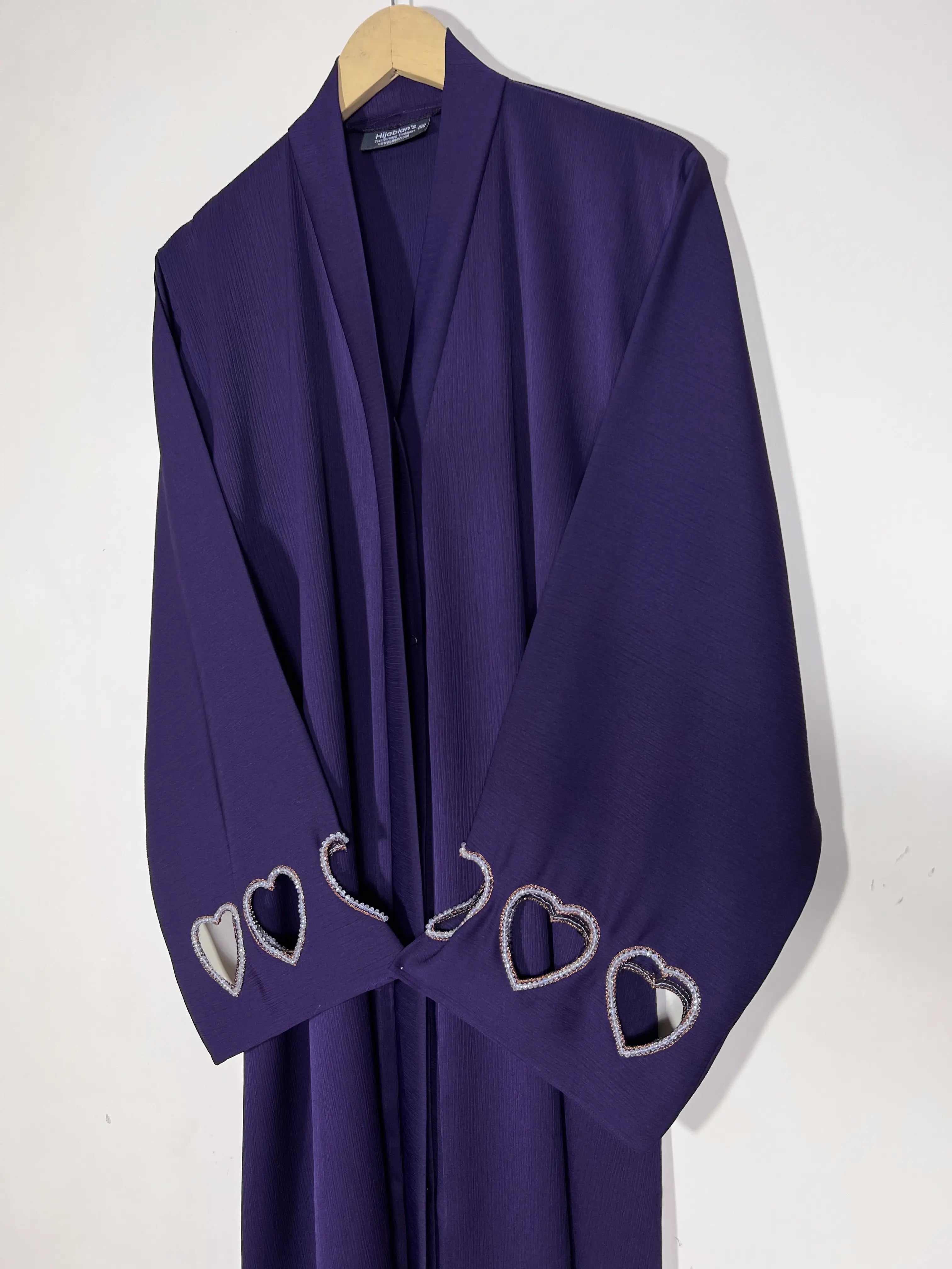 Deep Purple - Charmed Hearts Handwork Abaya HJ1521 Secondary image