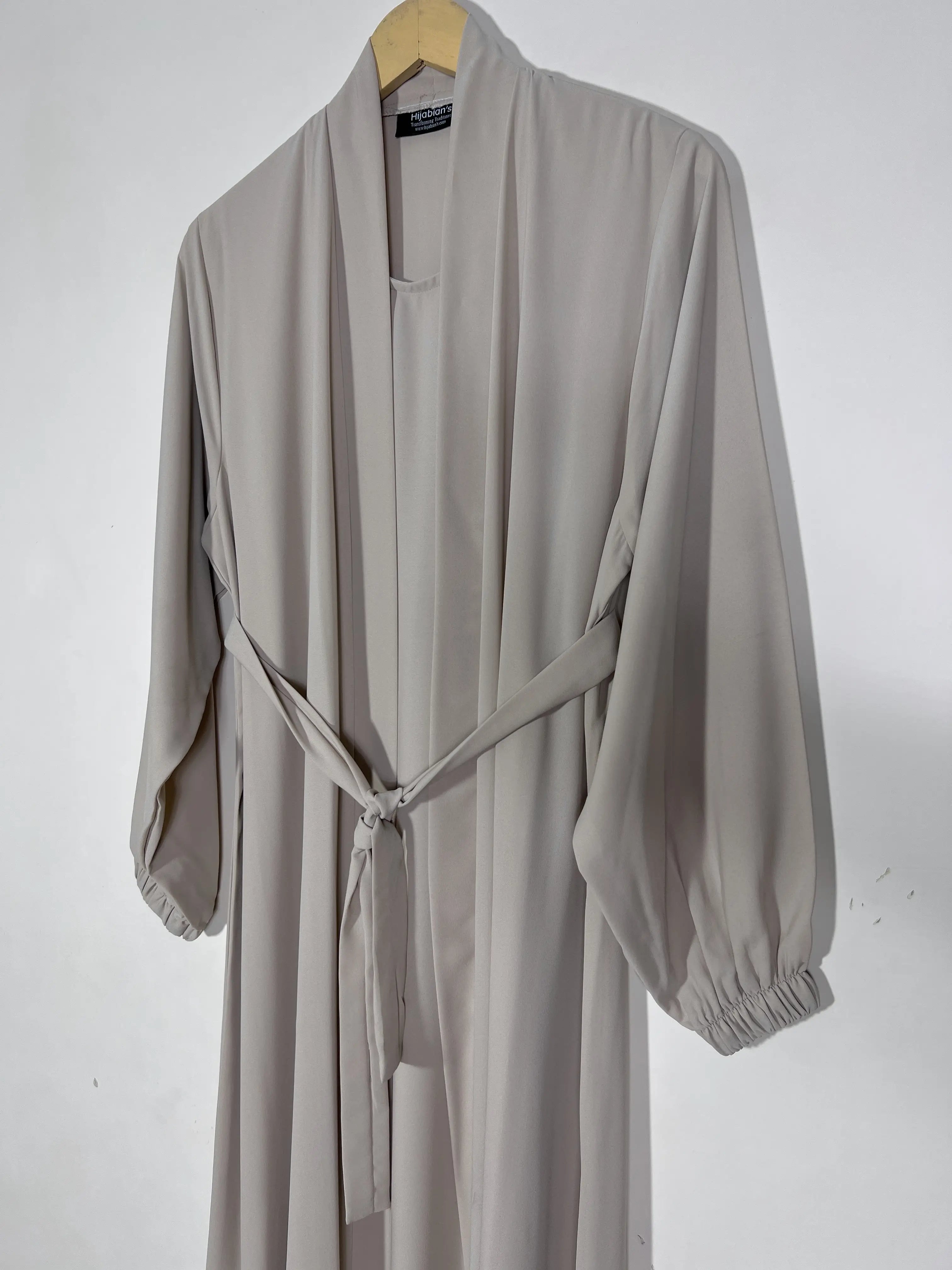 Beige - Attached Inner Chic Abaya HJ1512 Secondary image