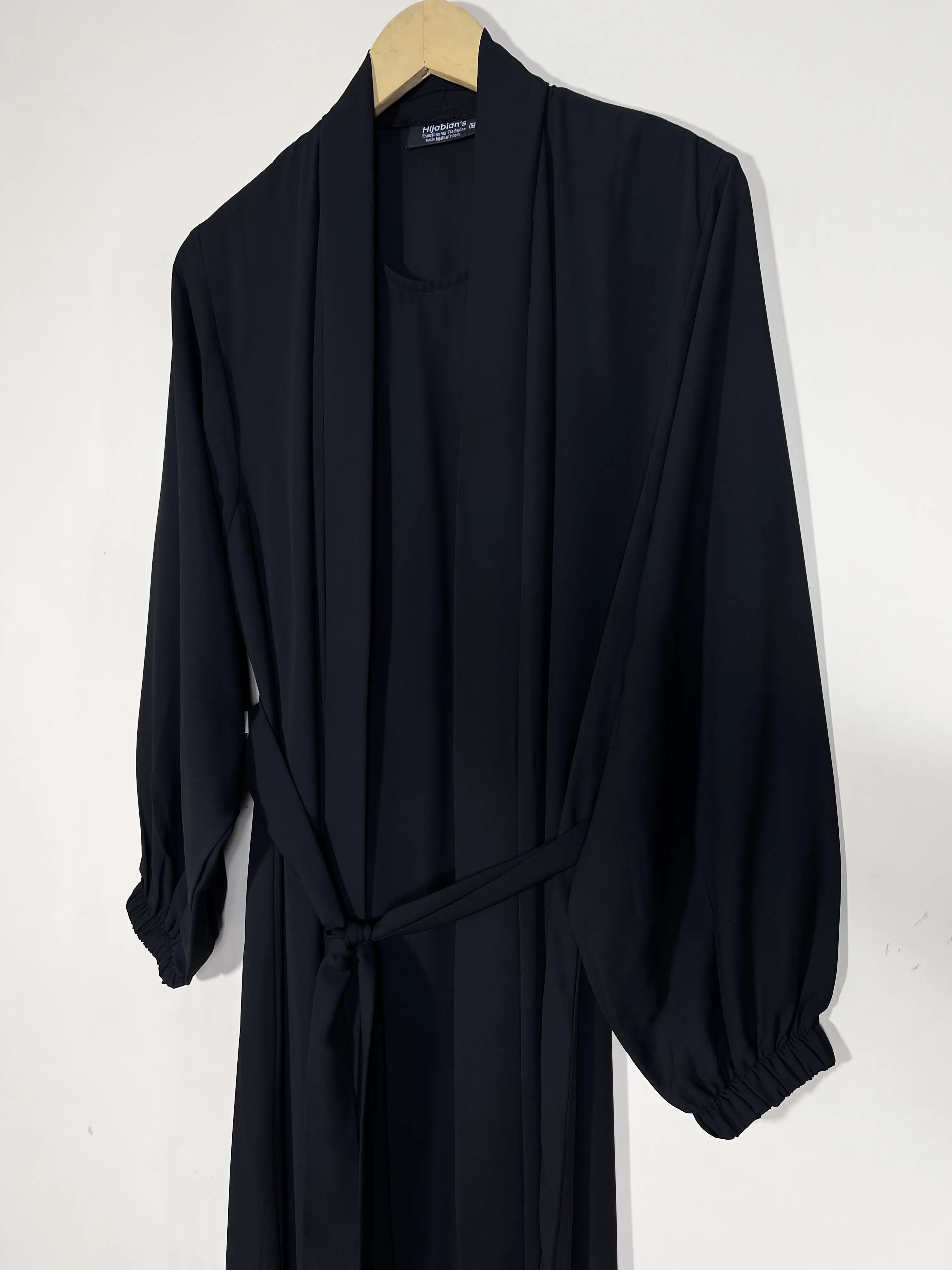 Black - Attached Inner Chic Abaya HJ1511 Secondary image