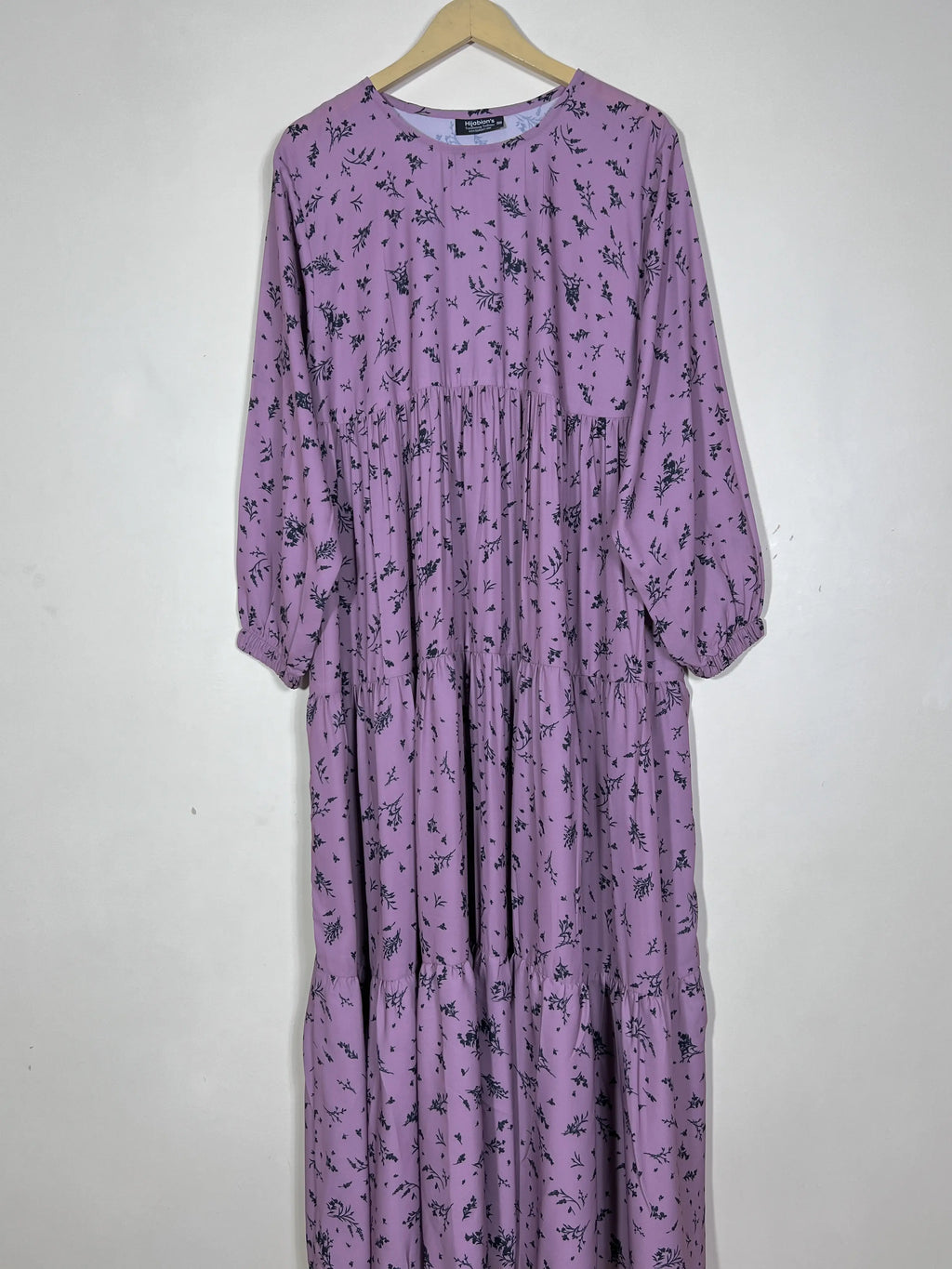 Lavender - Floral Frill Maxi Abaya HJ1502