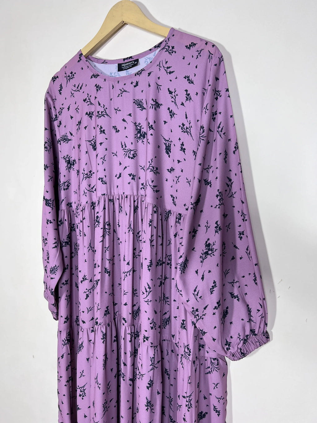 Lavender - Floral Frill Maxi Abaya HJ1502