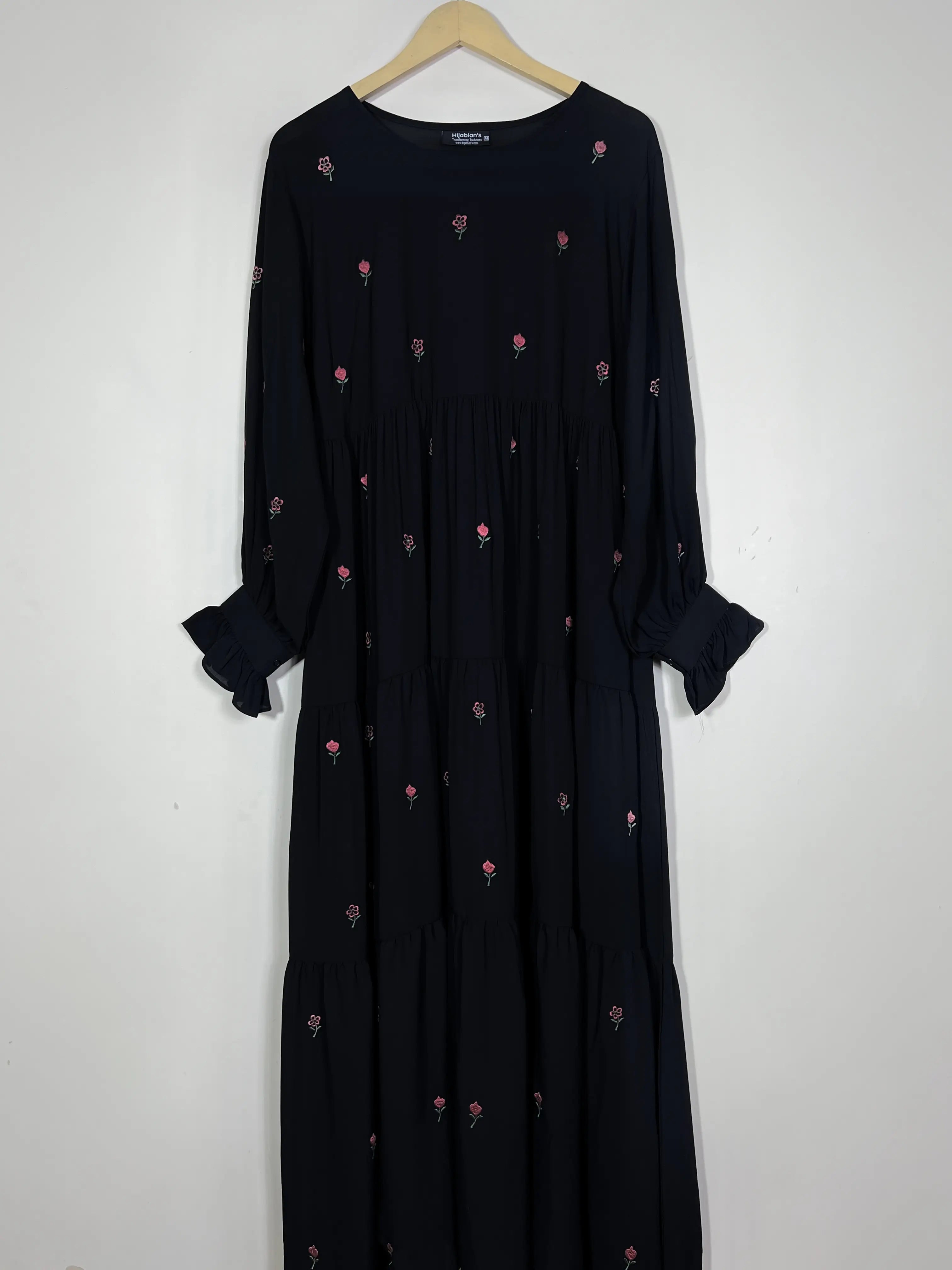 Black - Petals of Dawn Abaya HJ1503