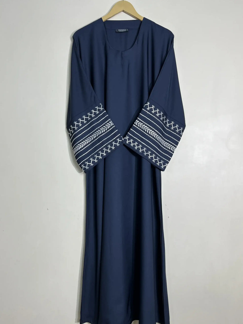 Blue - Trail Embroidery Abaya HJ1112