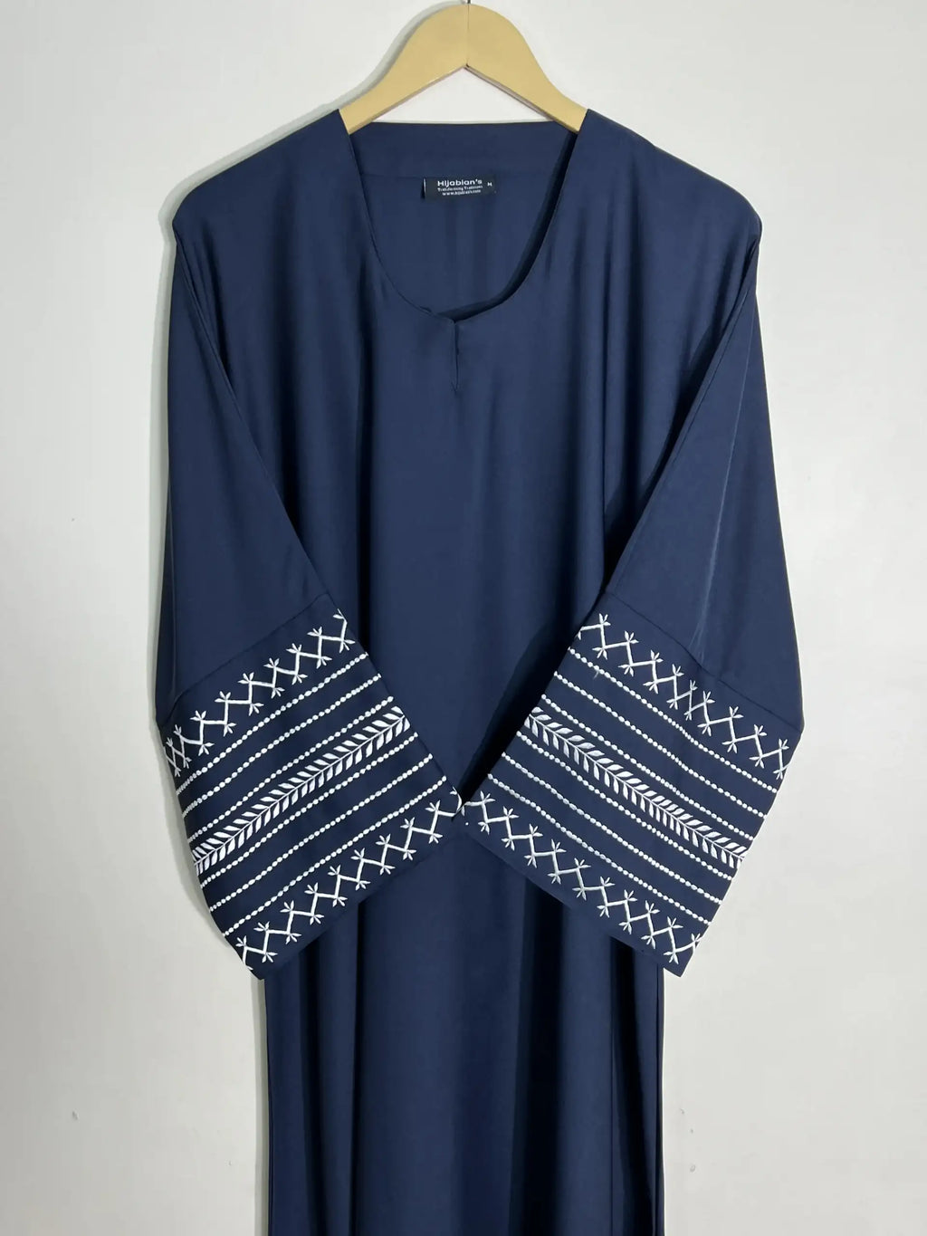 Blue - Trail Embroidery Abaya HJ1112