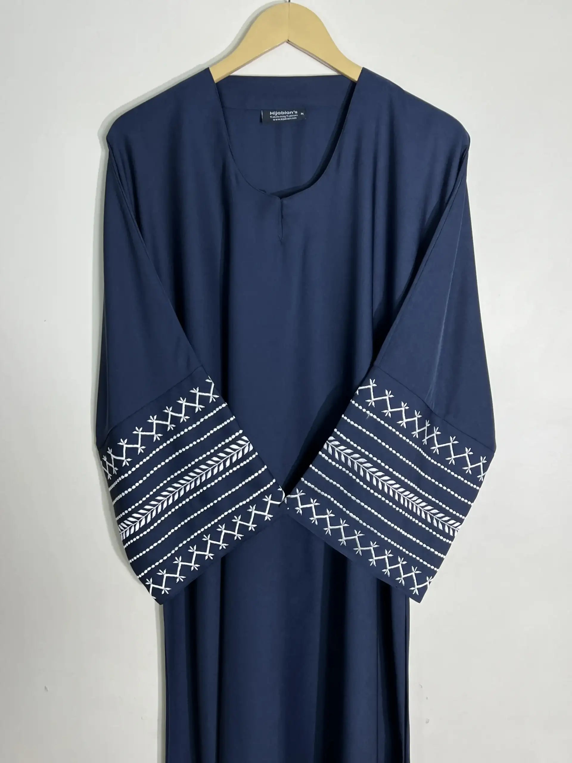 Blue - Trail Embroidery Abaya HJ1112