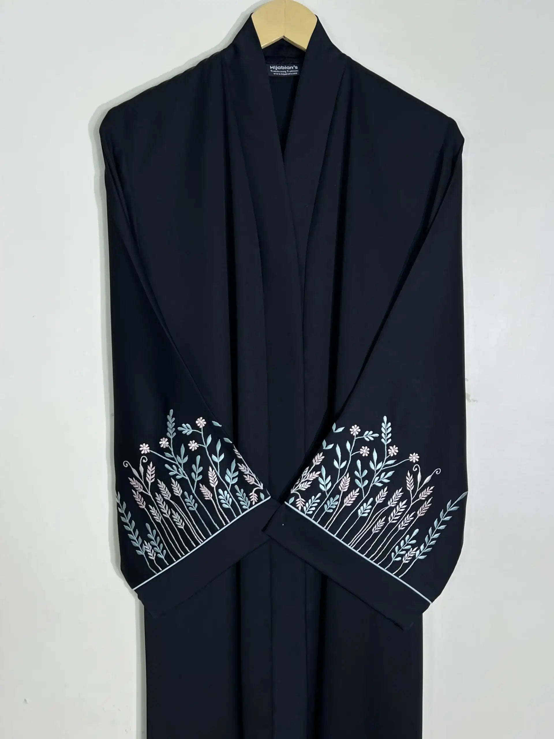 Black - Embroidered Bloom Abaya HJ1107