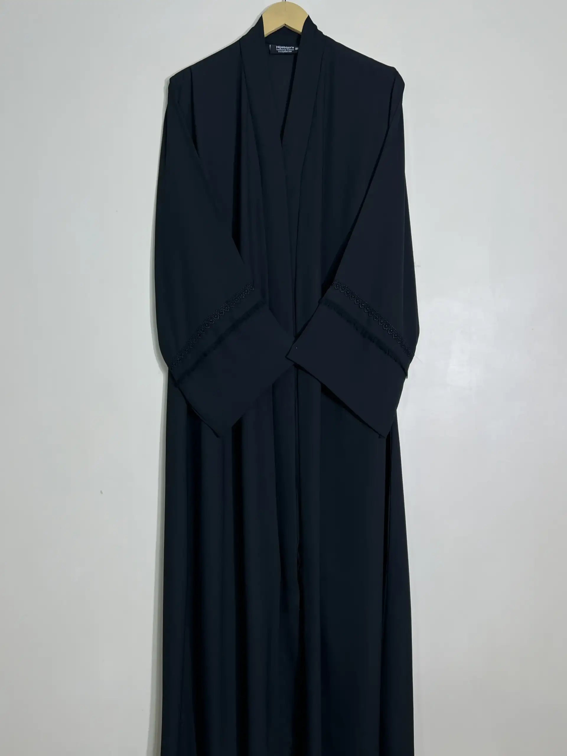 Black - Fray Border Luxe Abaya HJ1123
