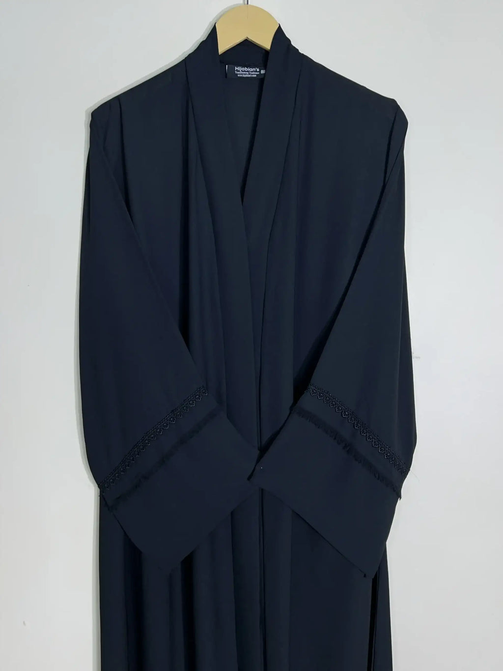 Black - Fray Border Luxe Abaya HJ1123