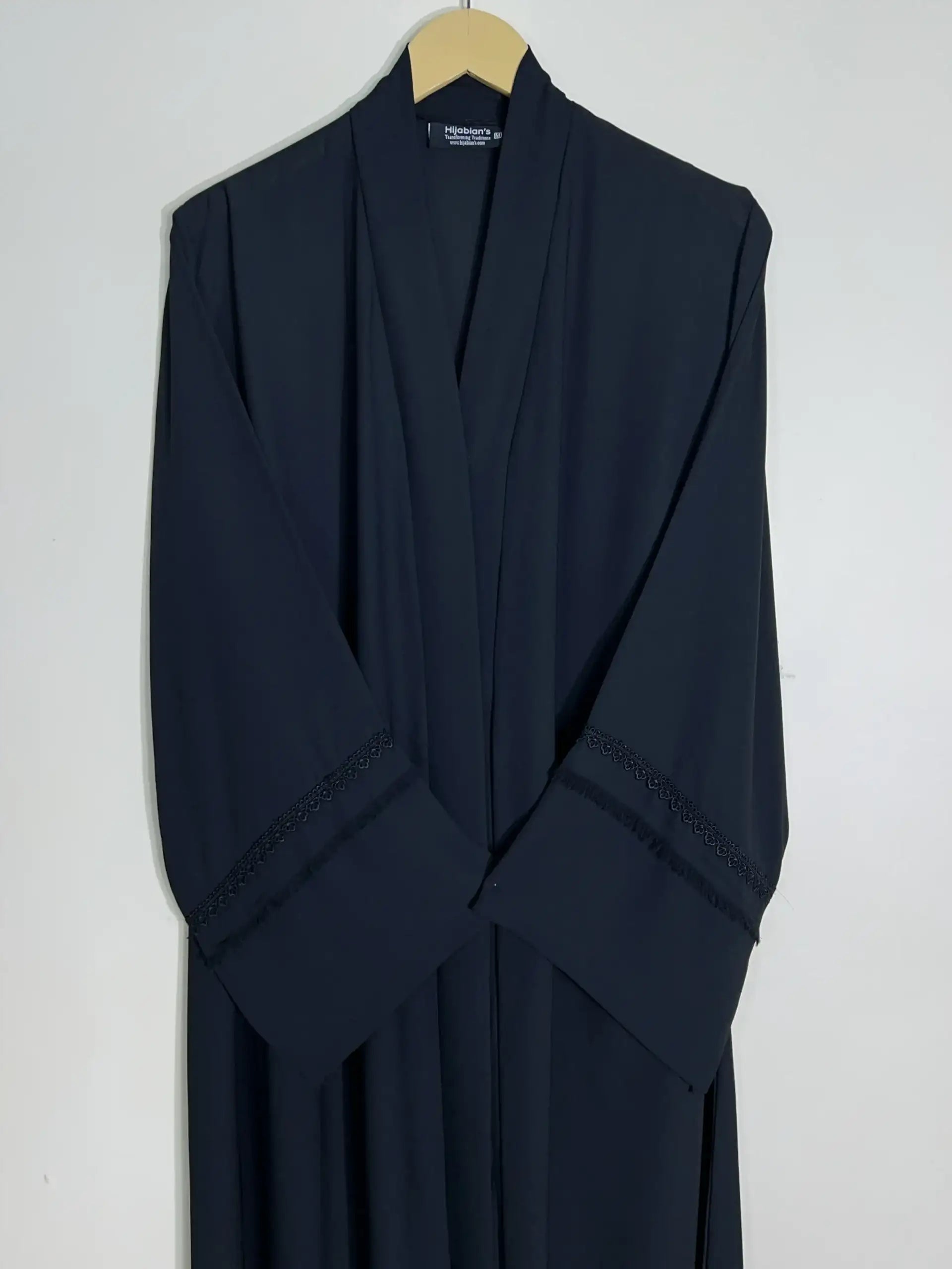 Black - Fray Border Luxe Abaya HJ1123