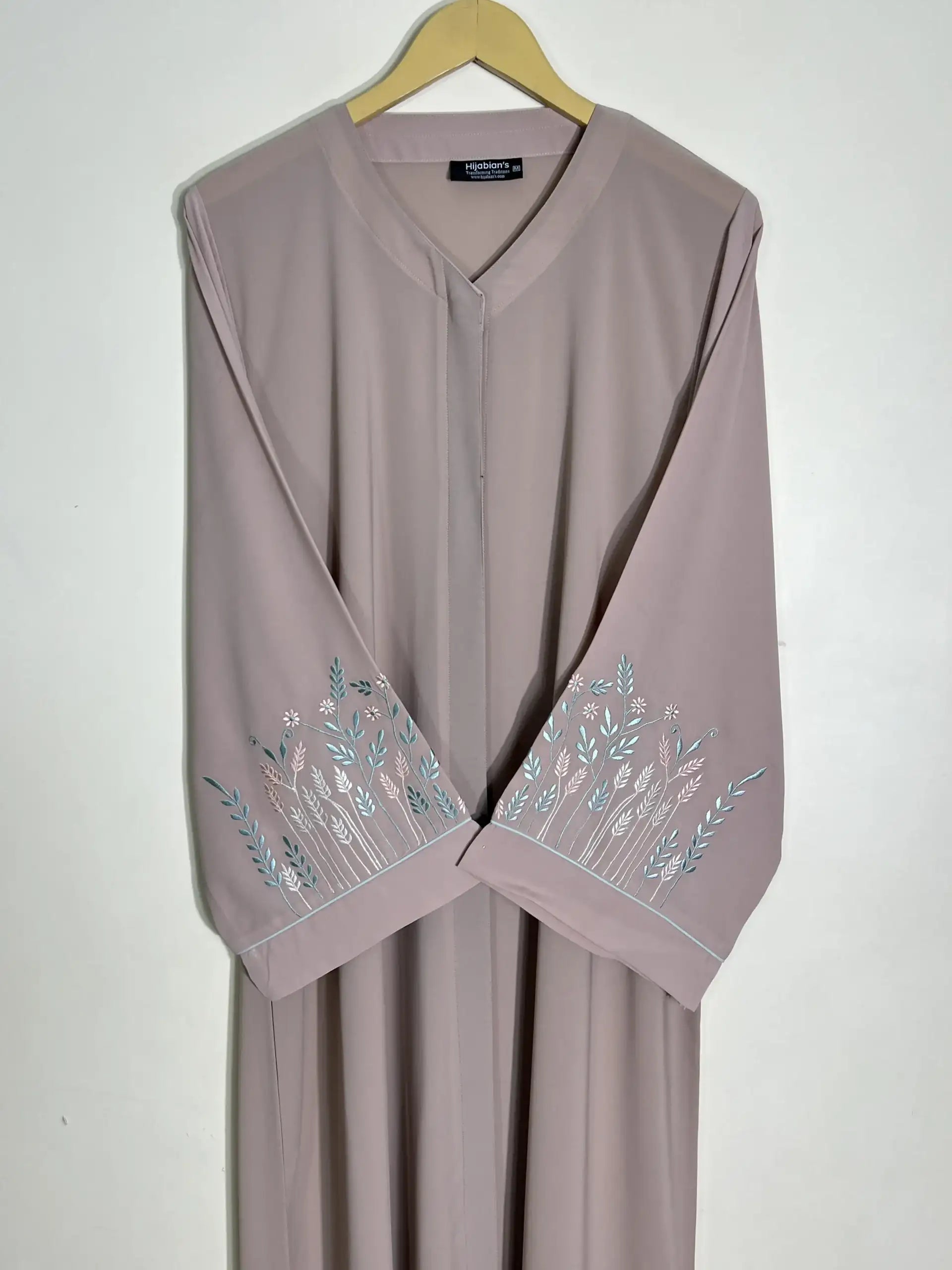 Tea Pink - Embroidered Bloom Abaya HJ1106 Secondary image