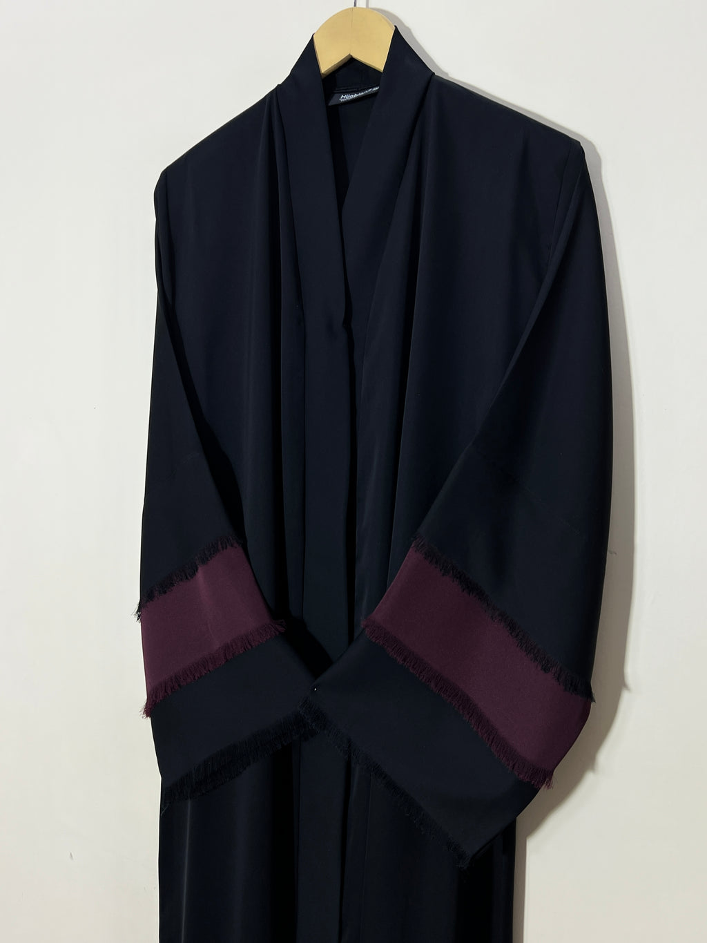 Fray of Serenity Abaya - Maroon Contrast HJ1542