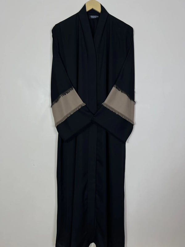 Fray of Serenity Abaya - Beige Contrast HJ1543