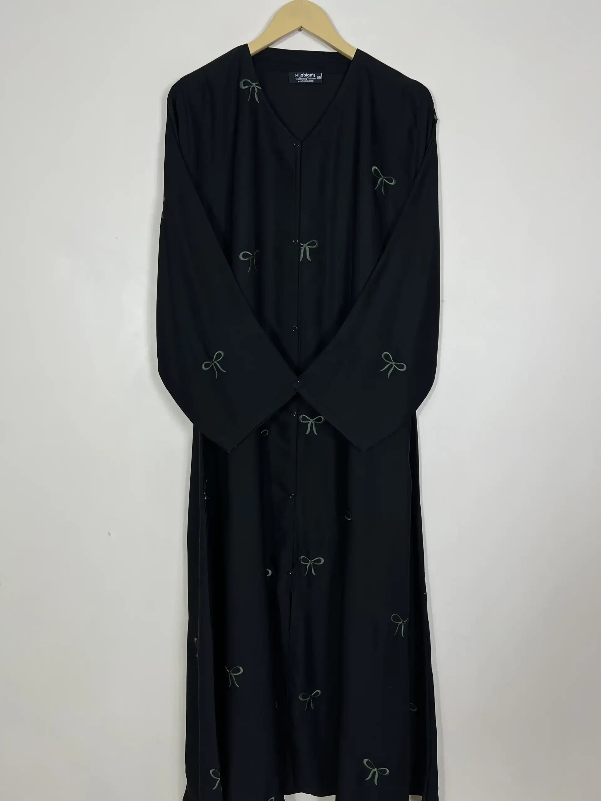 Green - Front Open Bow Abaya HJ1139