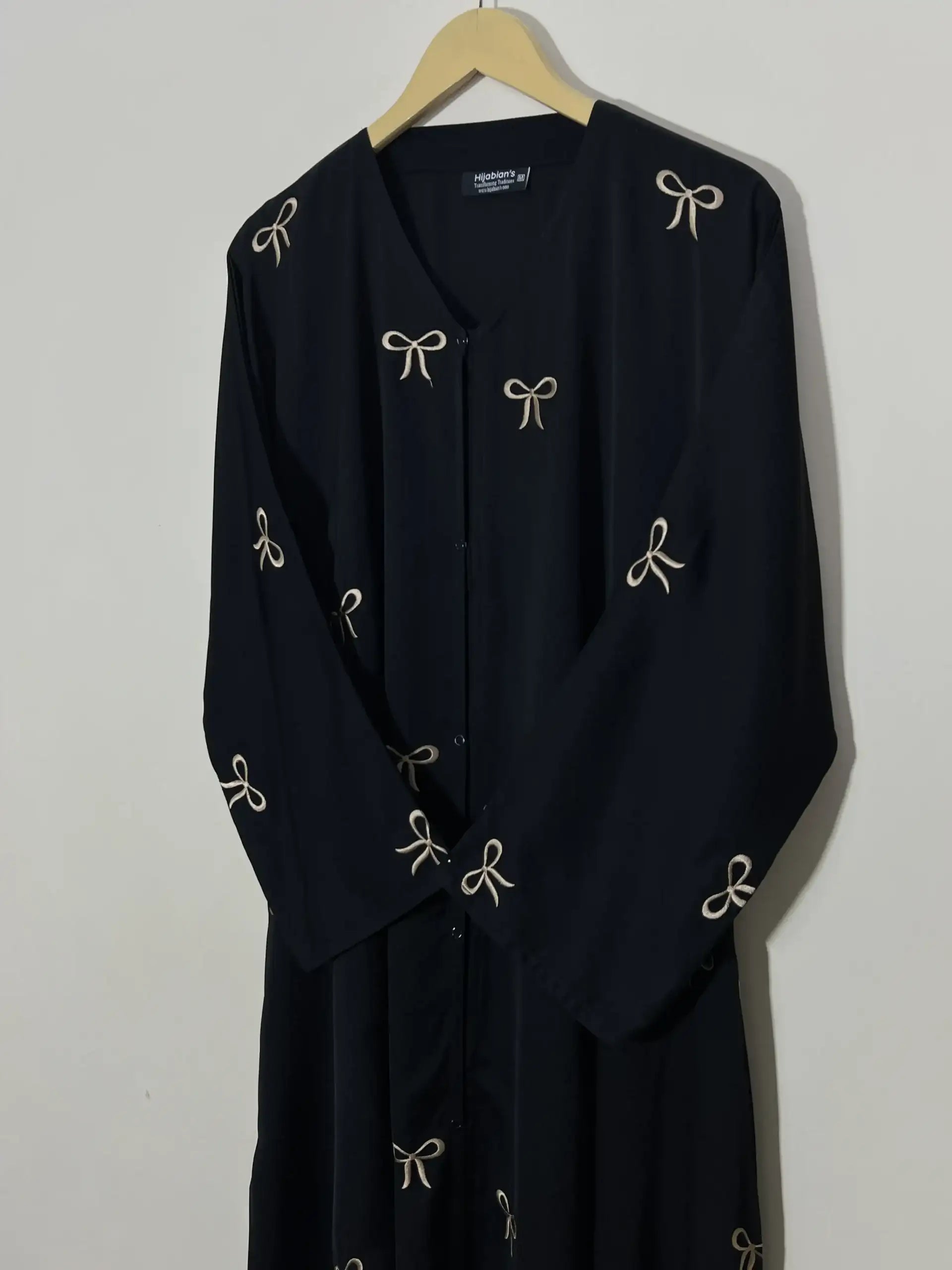 Green - Front Open Bow Abaya HJ1139