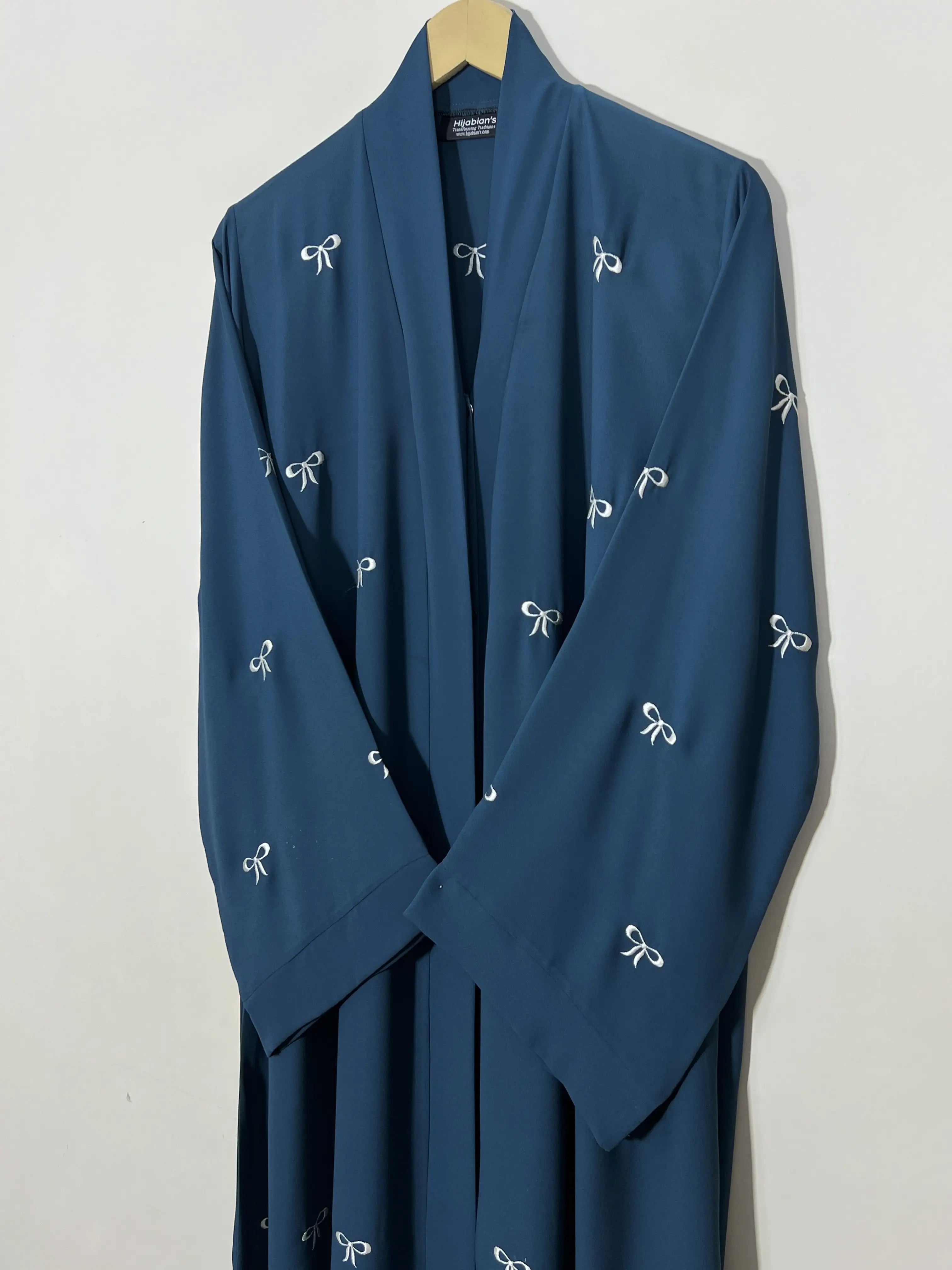Teal - Classic Bow Abaya HJ1472 Secondary image