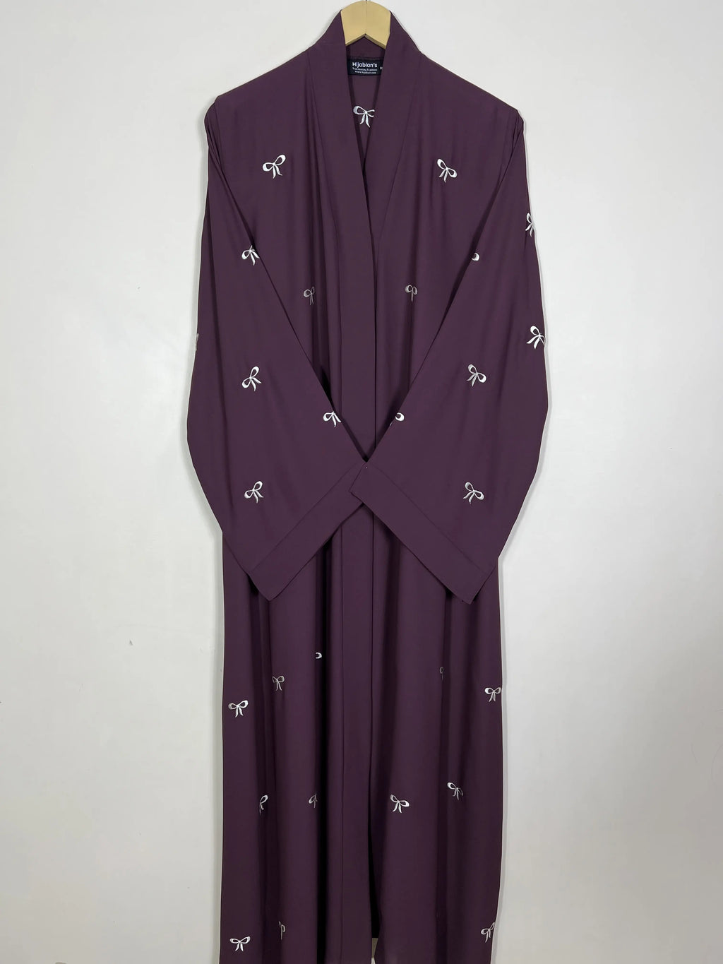 Wine - Classic Bow Abaya HJ1458