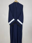 Blue - White Modest Pleated Abaya HJ1151