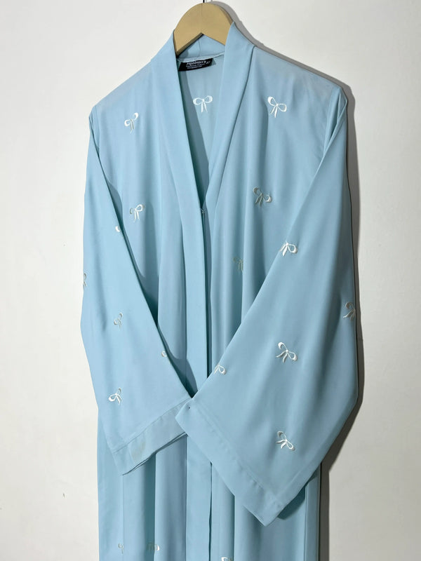 Ice Blue - Classic Bow Abaya HJ1713