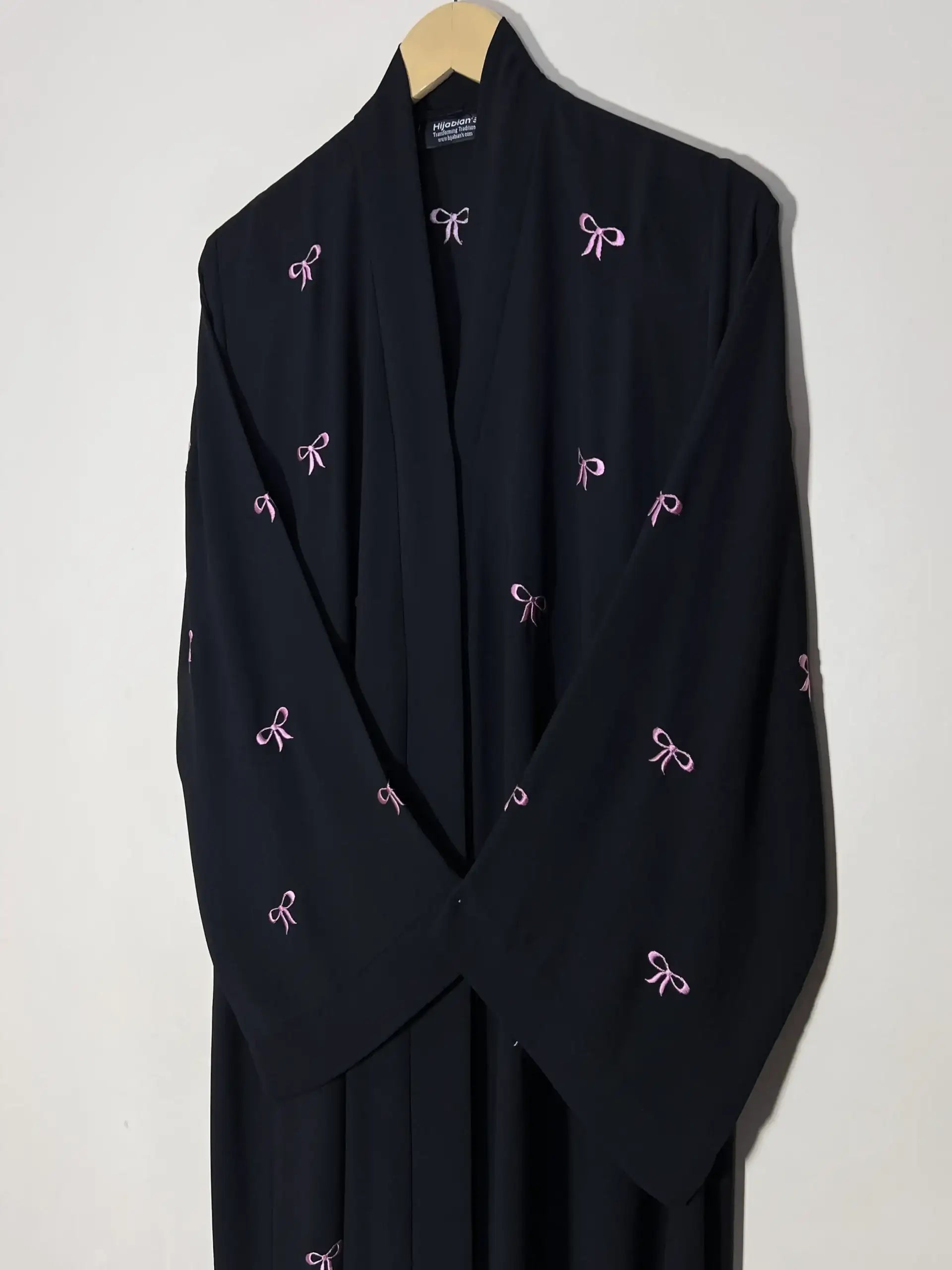 Pink - Classic Bow Abaya HJ1157 Secondary image