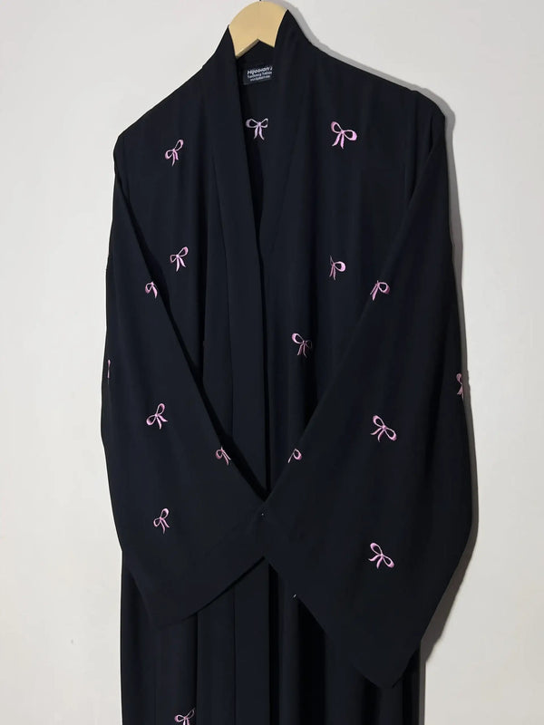 Pink - Classic Bow Abaya HJ1157