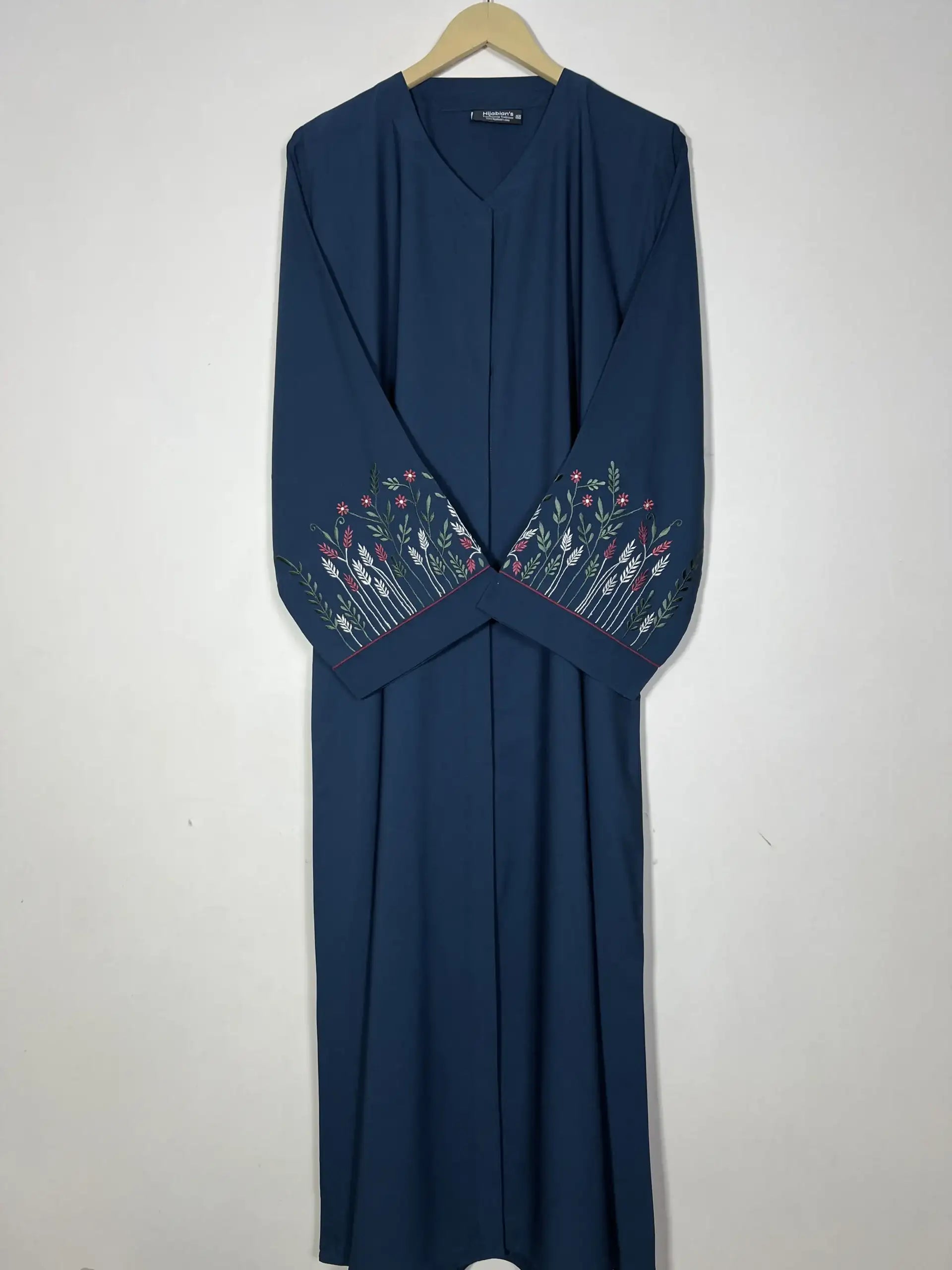 Teal - Embroidered Bloom Abaya HJ1153