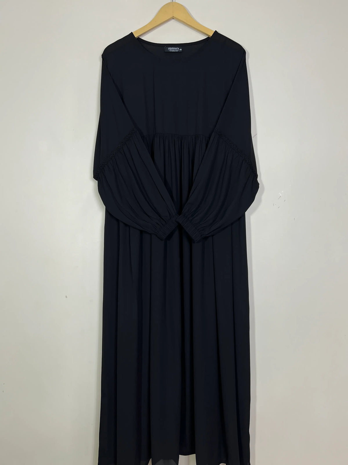 Black - Lace Sleeves Maxi Abaya HJ1561 Main image