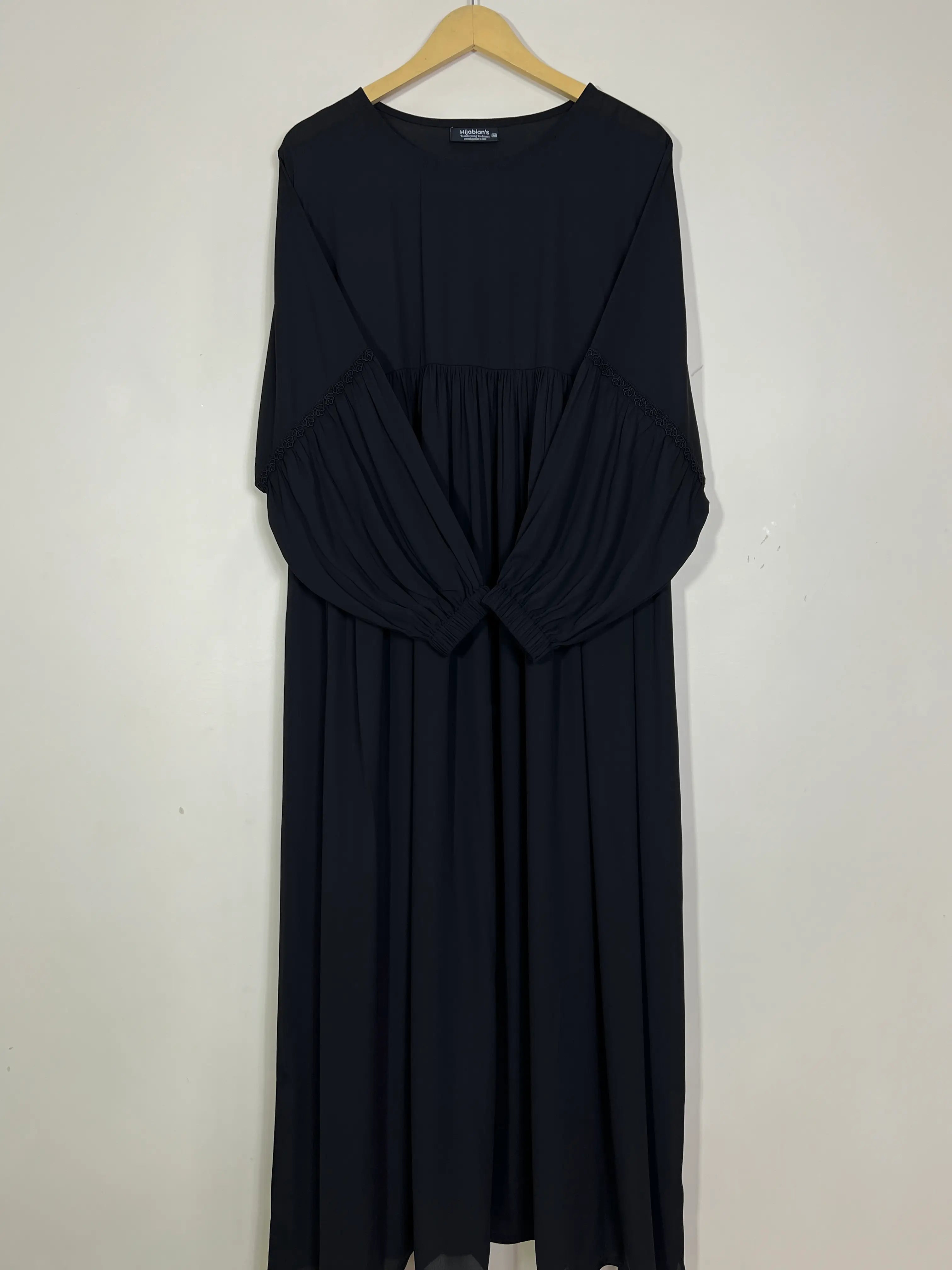 Black - Lace Sleeves Maxi Abaya HJ1561