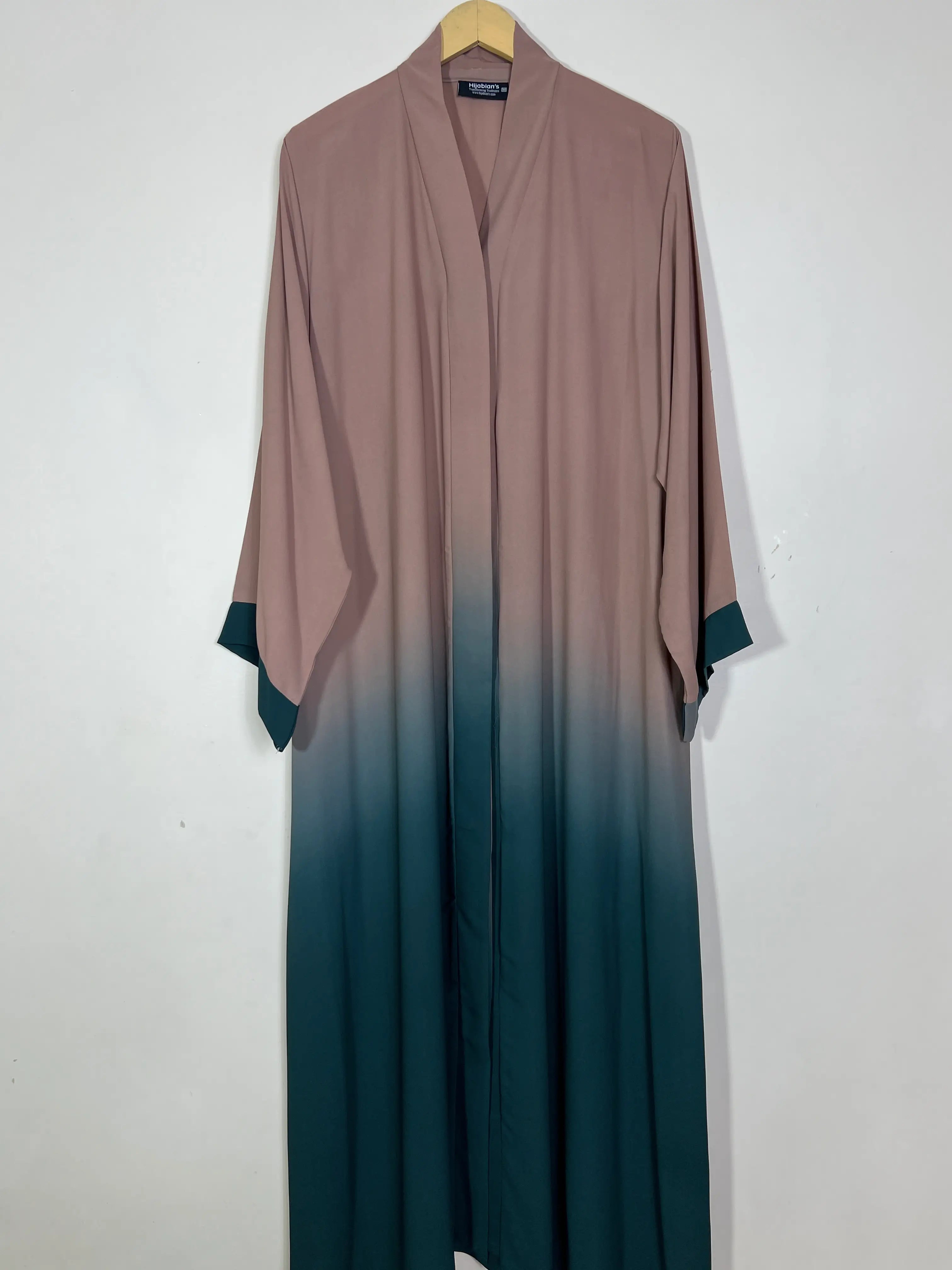 Pink Emerald - Ombre Front Open Abaya HJ1558