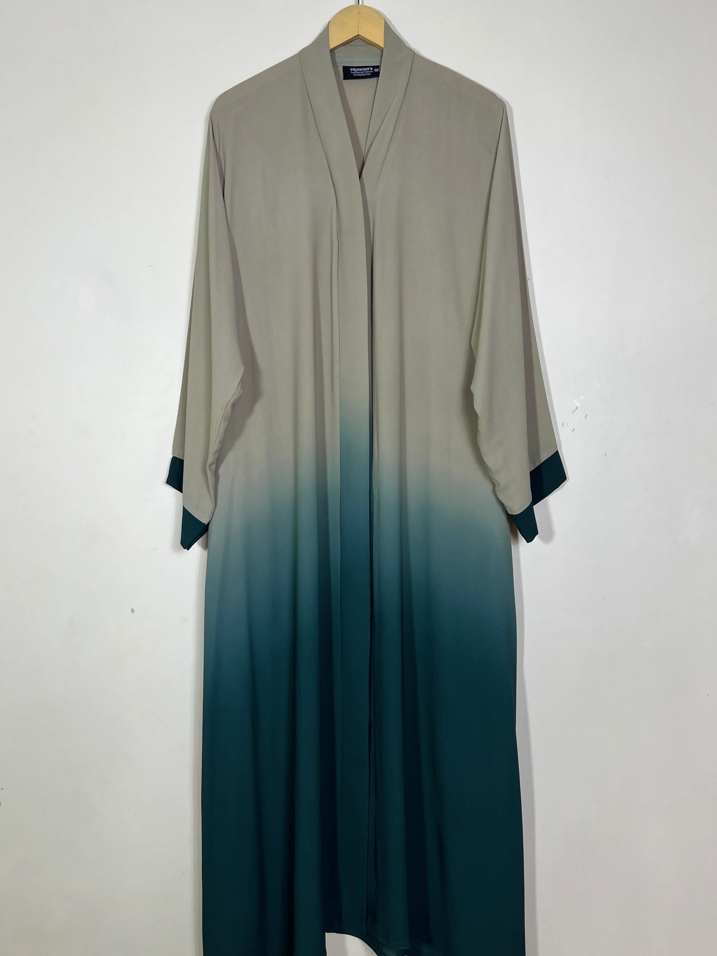 Biege Lagoon - Ombre Front Open Abaya HJ1556