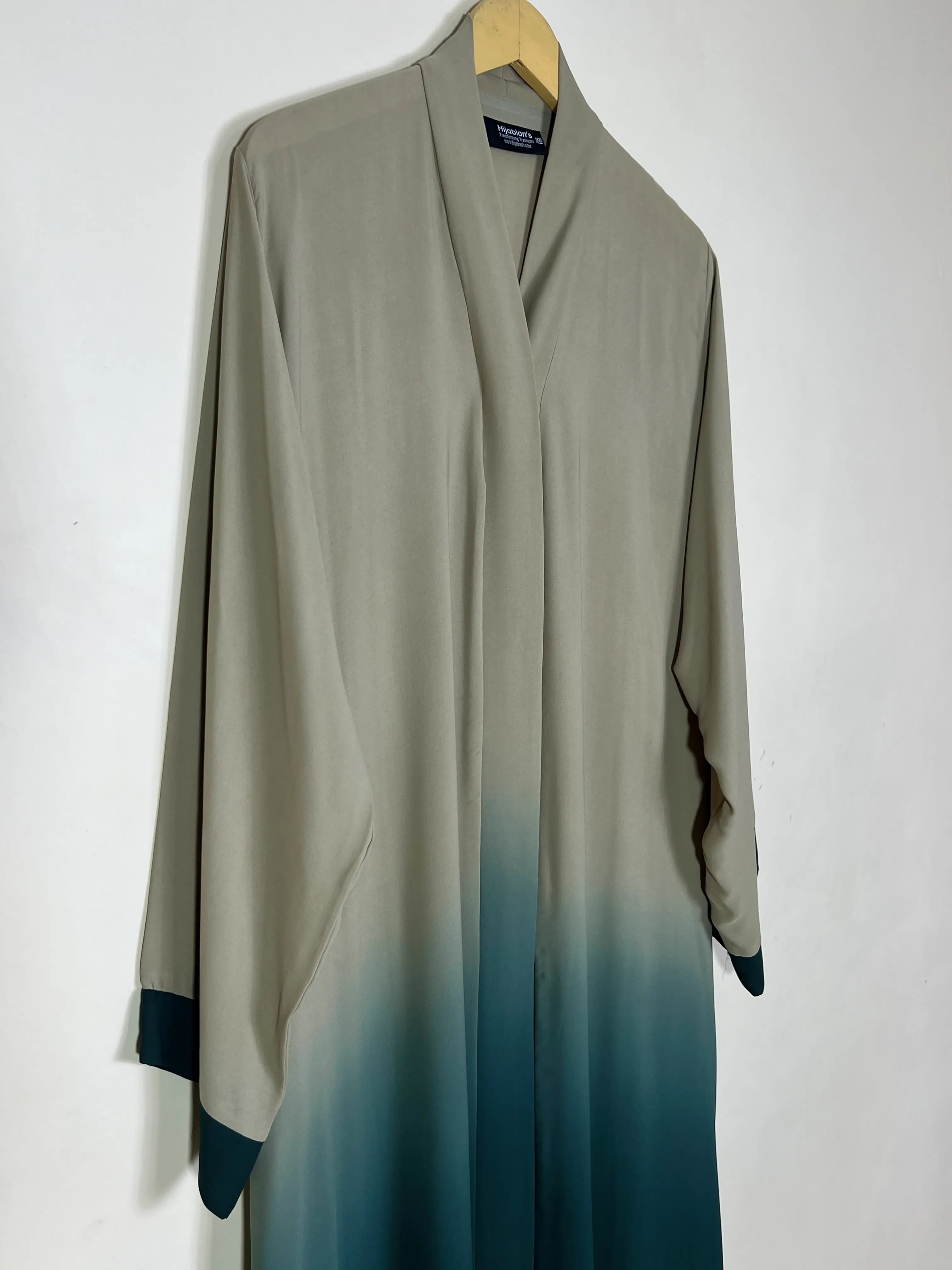 Biege Lagoon - Ombre Front Open Abaya HJ1556