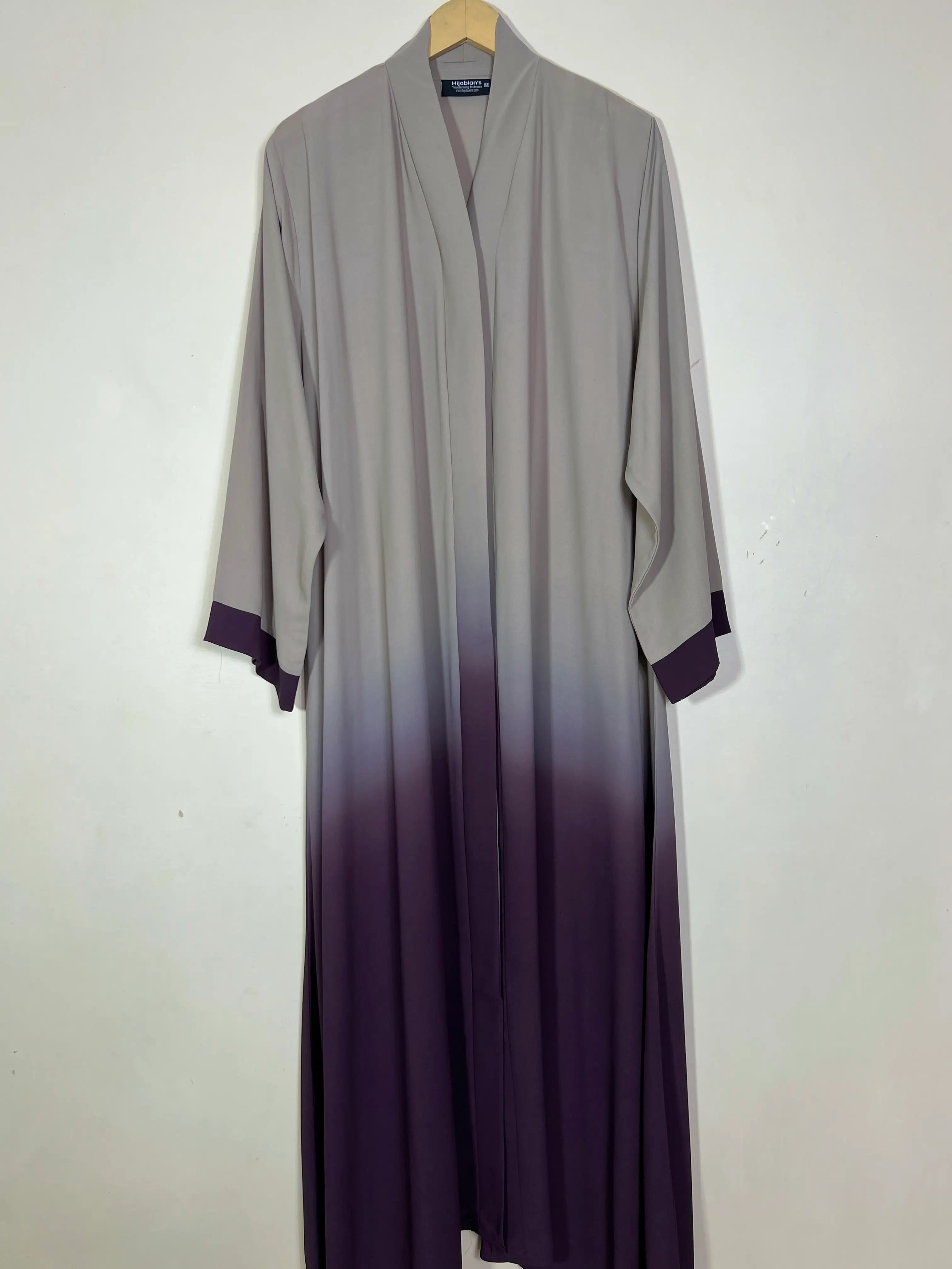 Cloud Grape - Ombre Front Open Abaya HJ1557
