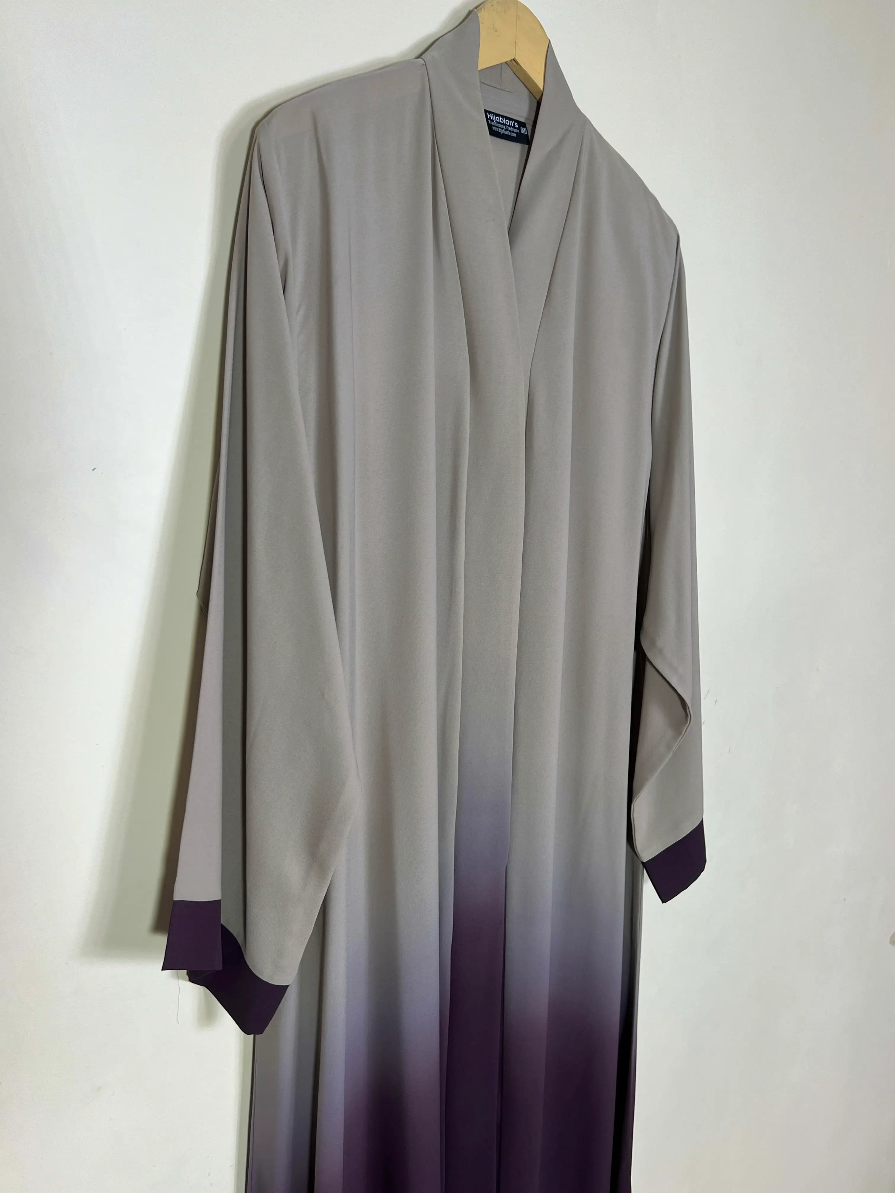 Cloud Grape - Ombre Front Open Abaya HJ1557 Secondary image