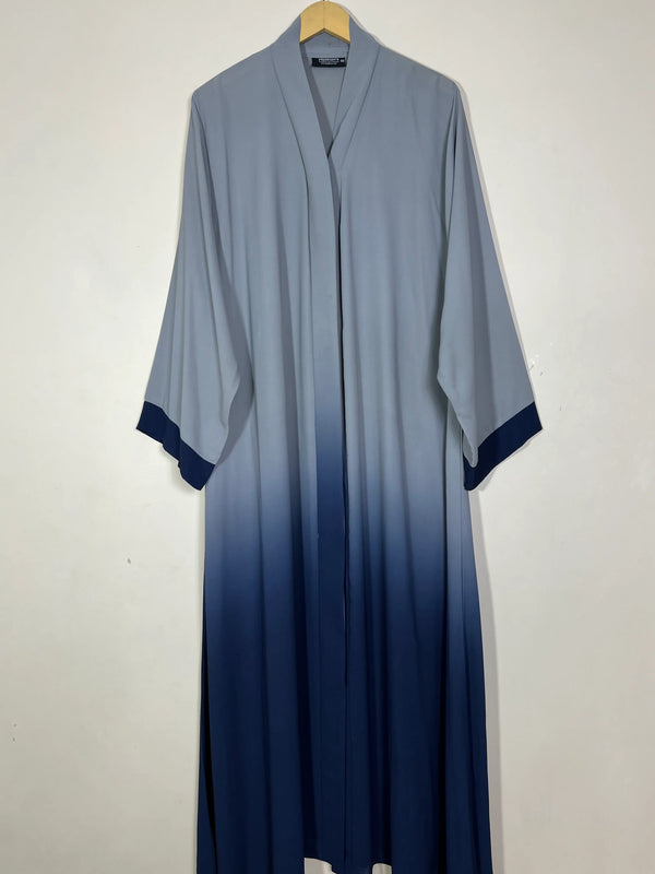 Steel Ocean - Ombre Front Open Abaya HJ1559