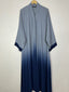Steel Ocean - Ombre Front Open Abaya HJ1559