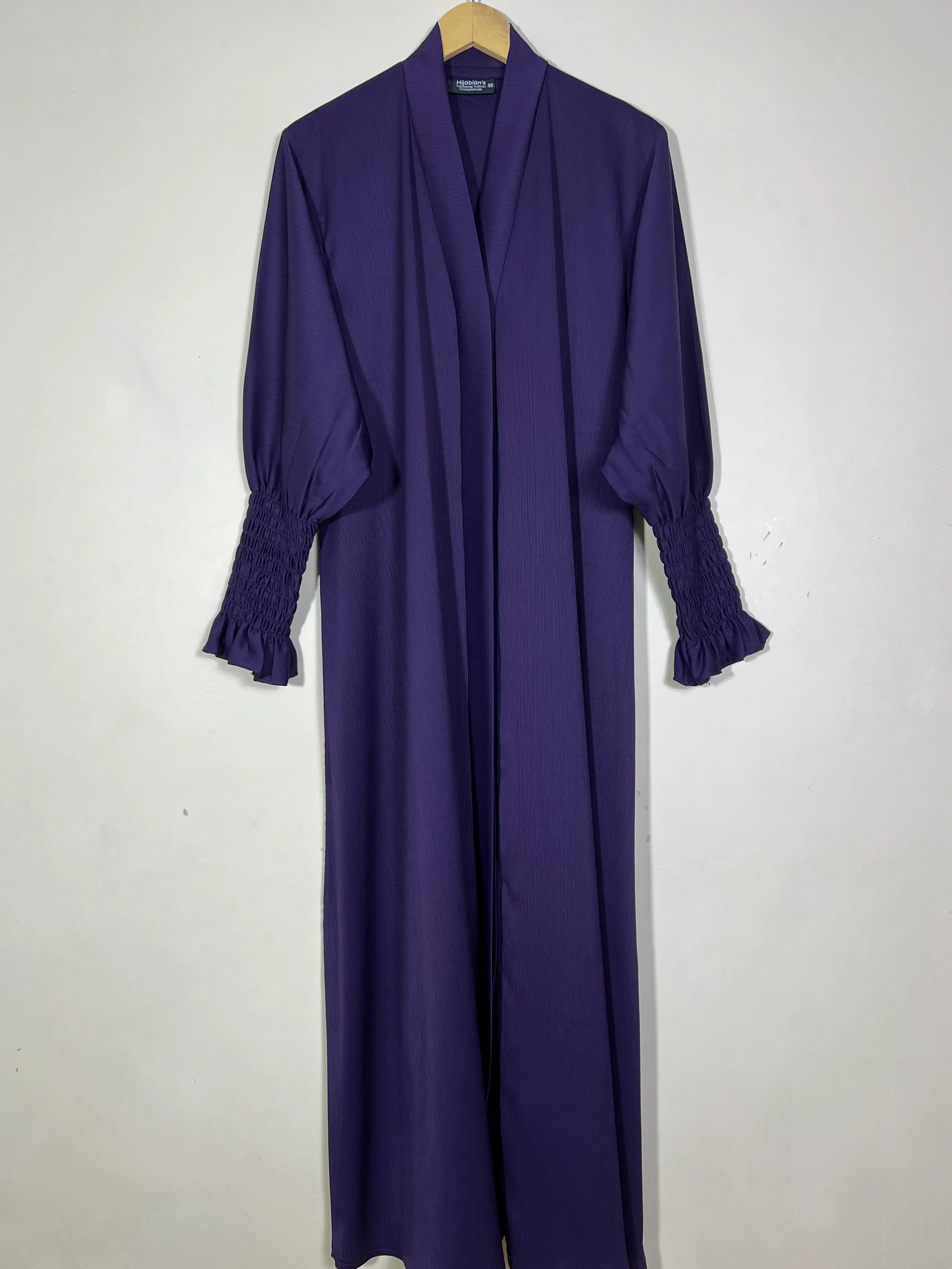 Purple - Smoked Sleeves Abaya HJ1562