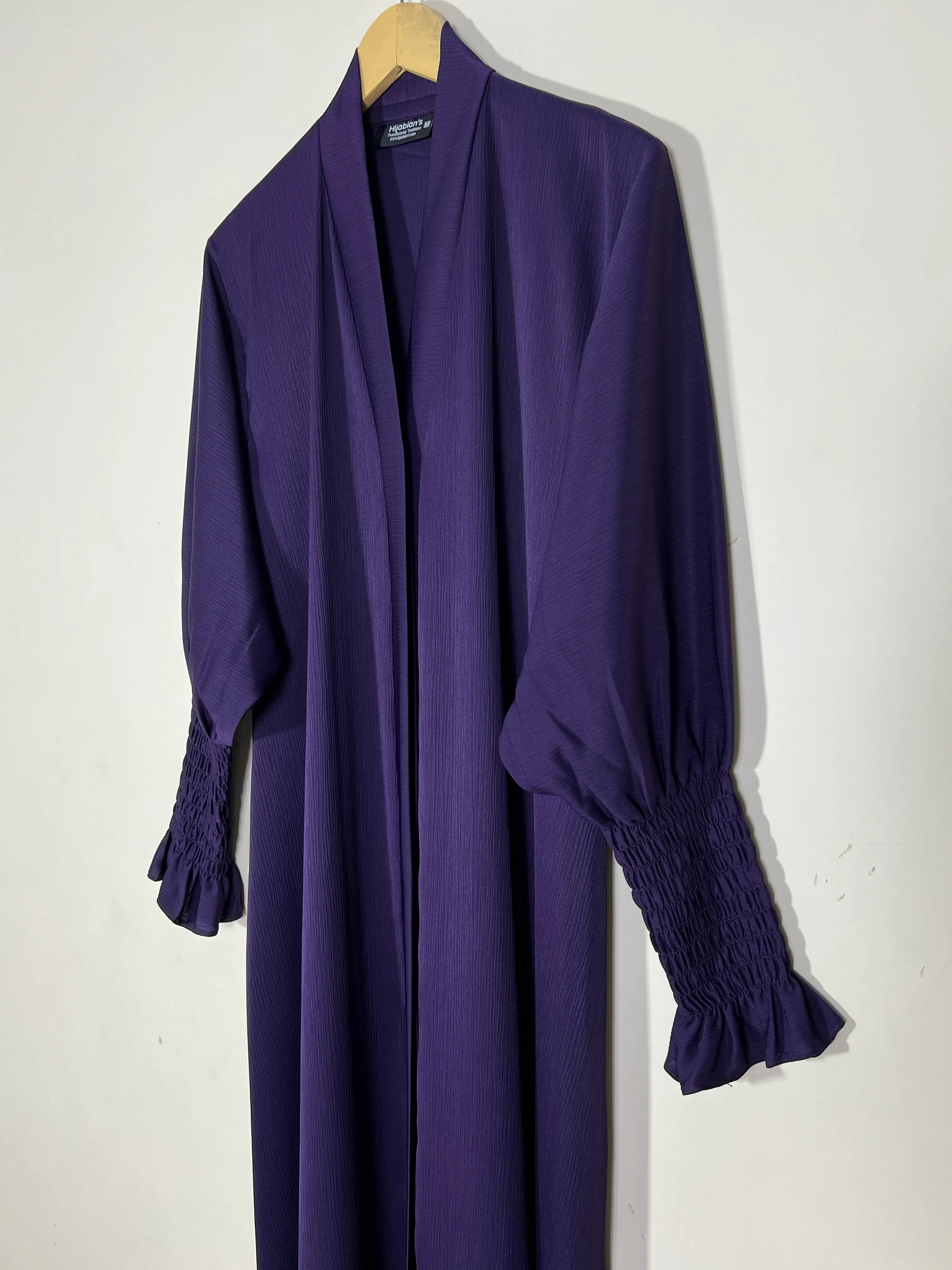 Purple - Smoked Sleeves Abaya HJ1562 Secondary image