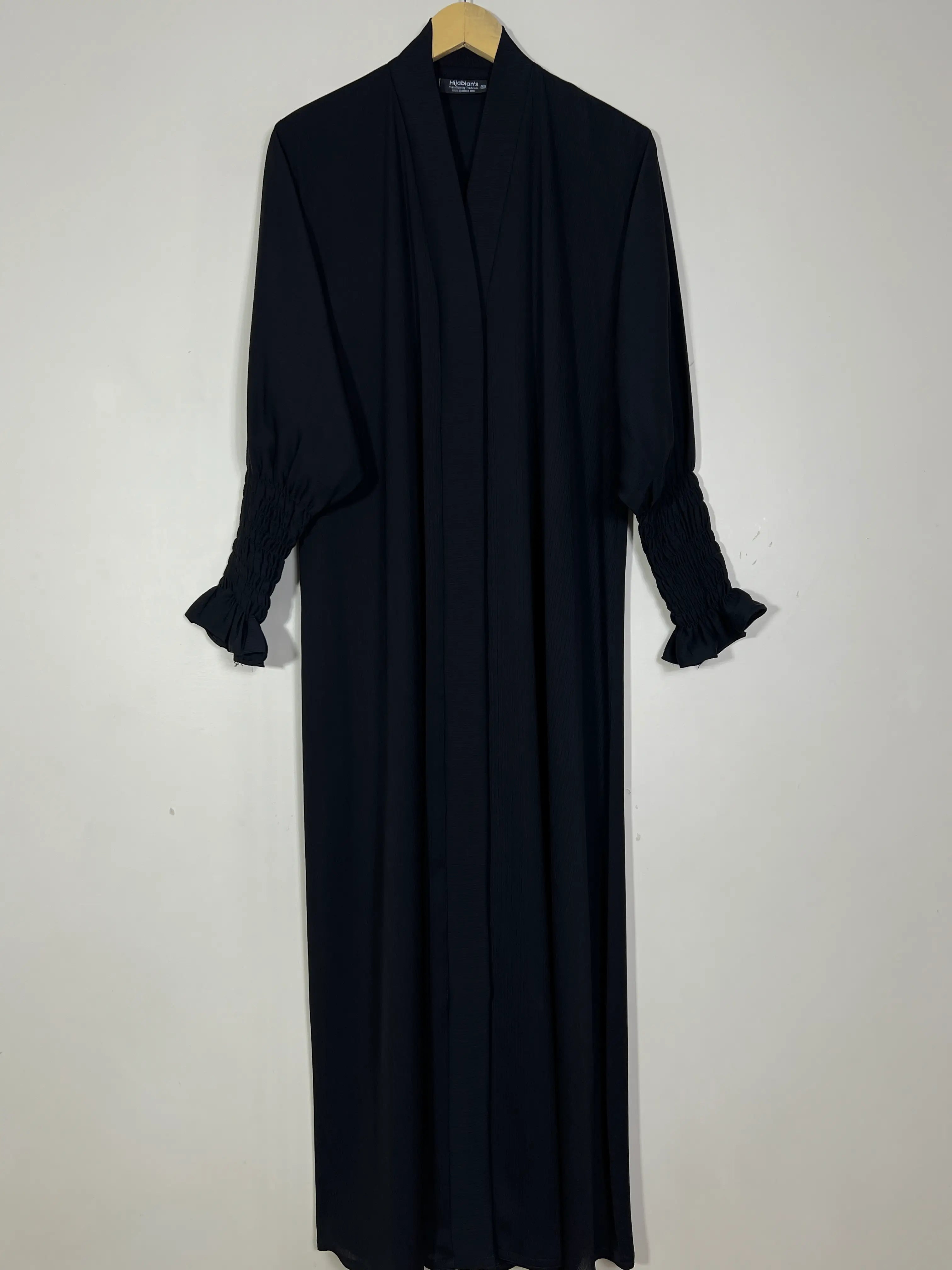 Black - Smoked Sleeves Abaya HJ1564