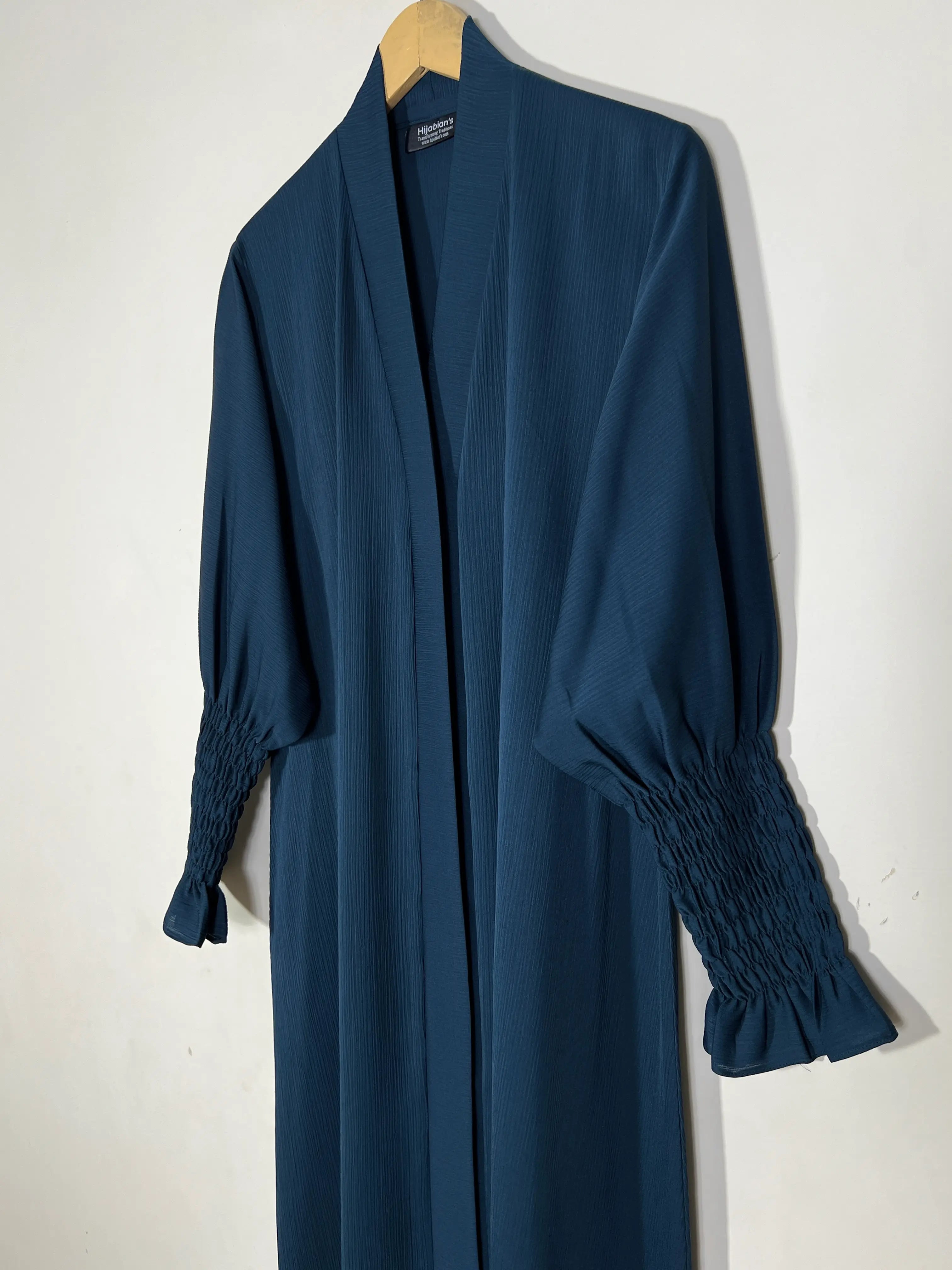 Teal - Smoked Sleeves Abaya HJ1565