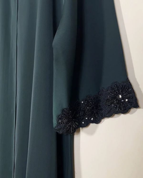 Bottle Green - Amara Luxe Abaya HJ1573