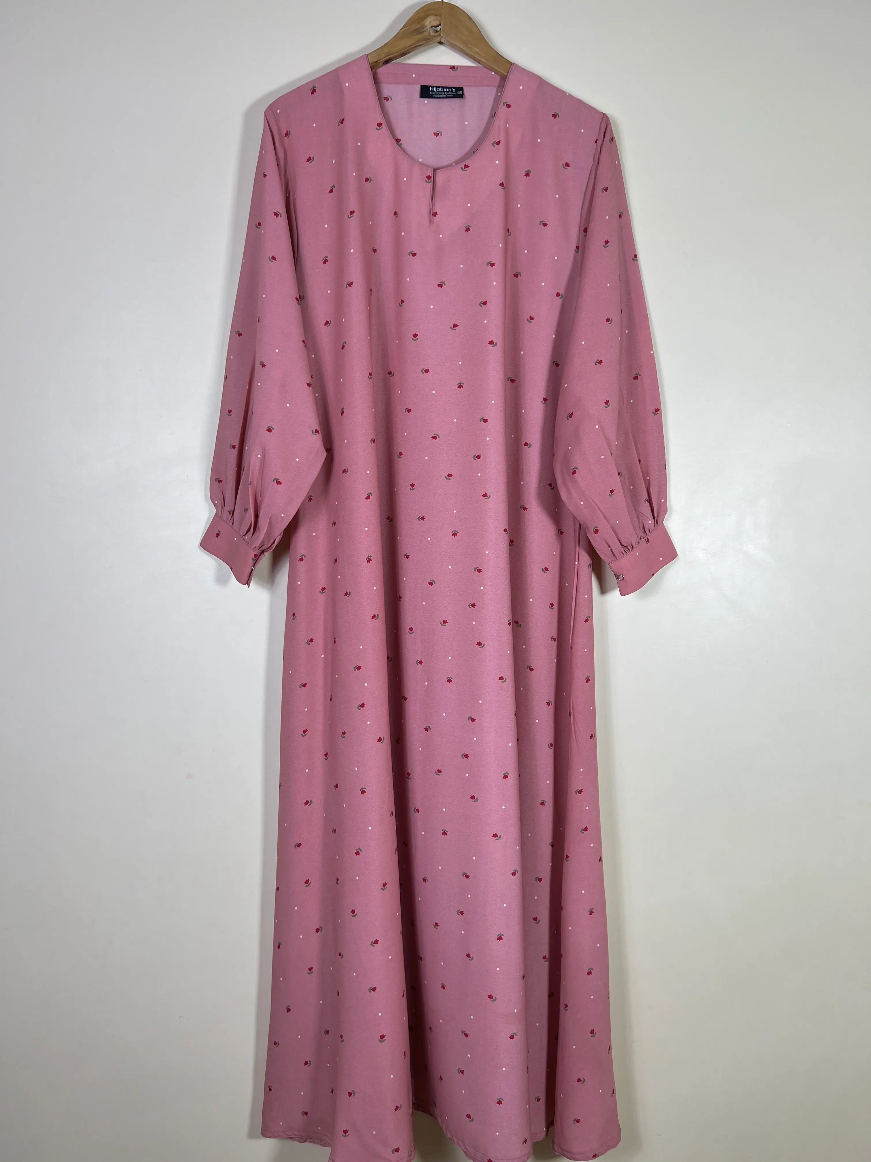 Rose Pink - Floral Maxi Abaya HJ1597