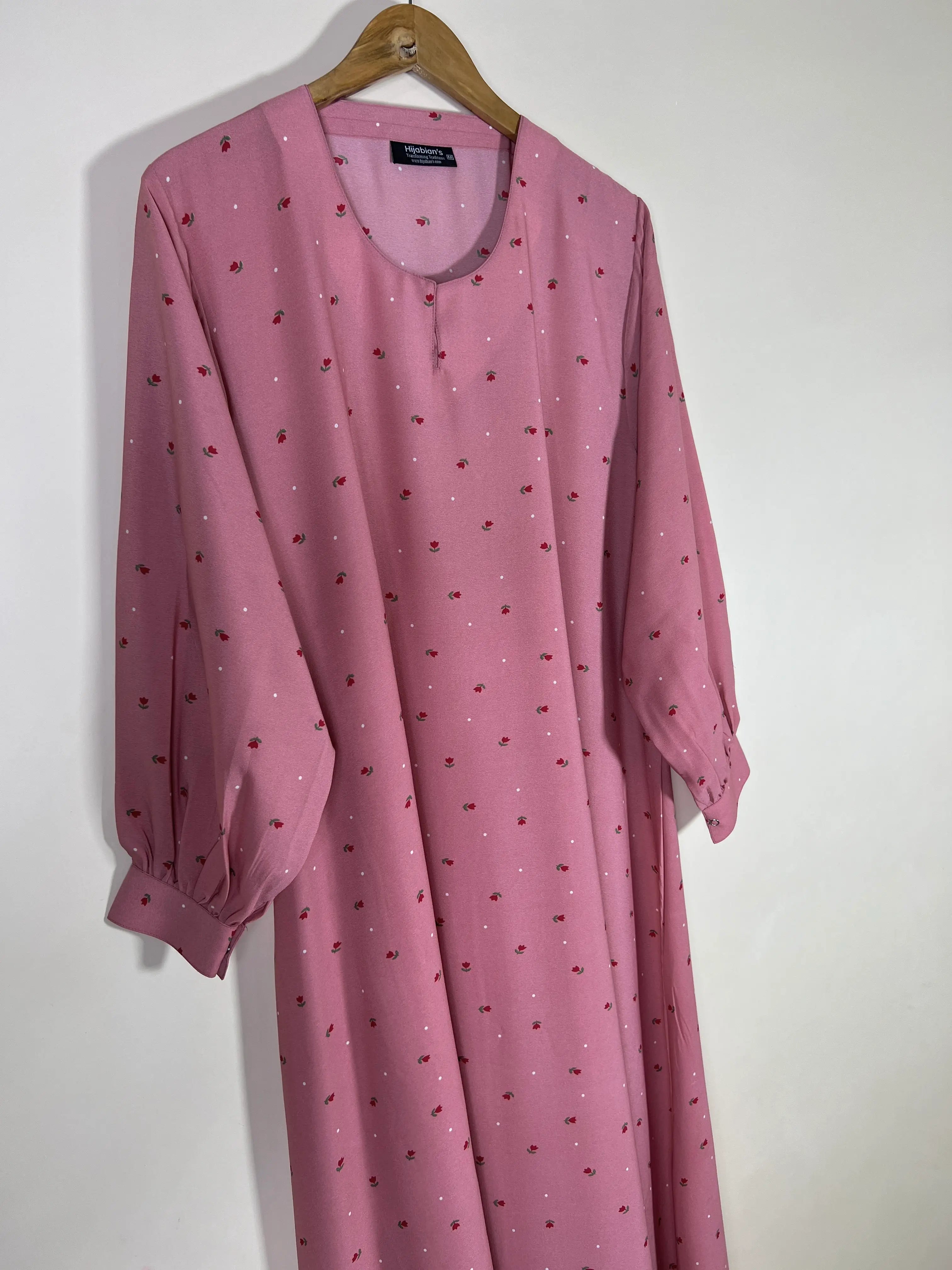 Rose Pink - Floral Maxi Abaya HJ1597